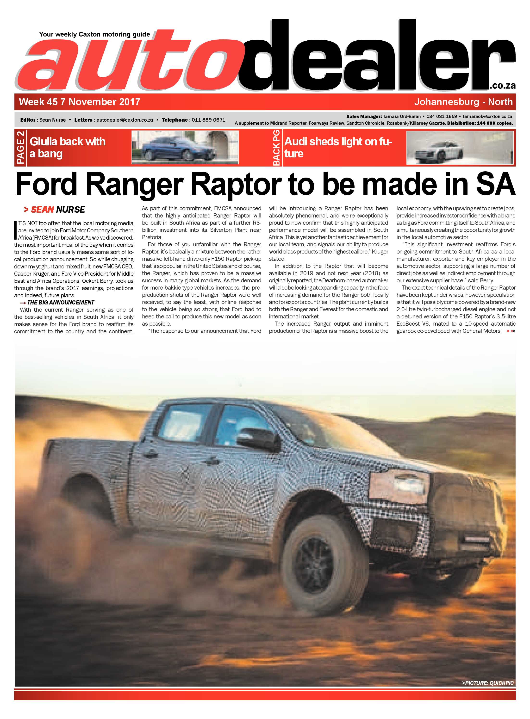 Auto Dealer 7 November page 1