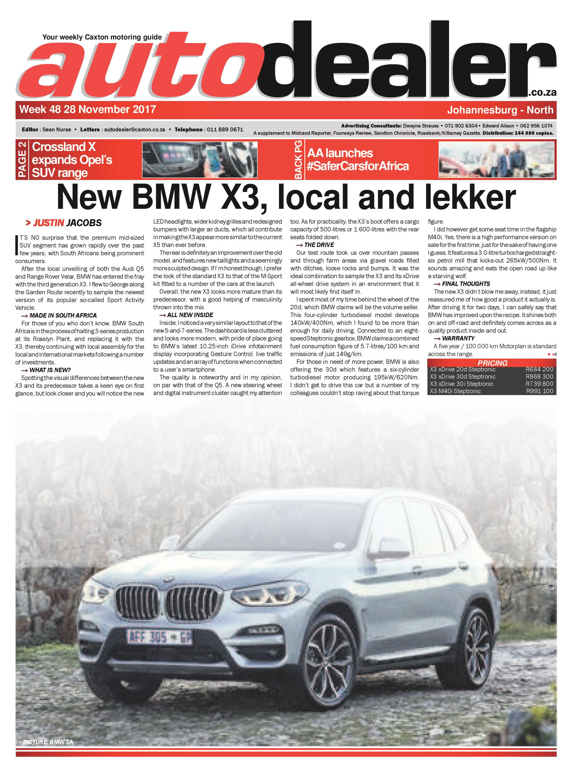 Auto Dealer North 28 November page 1