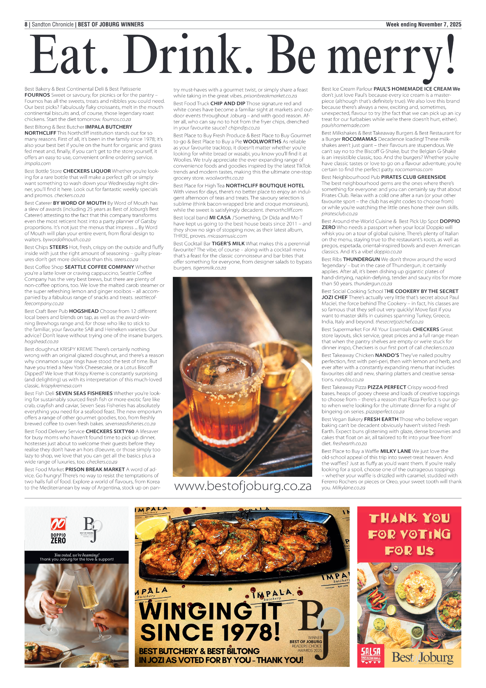 Best of Joburg Readers Choice Awards 2025 page 4