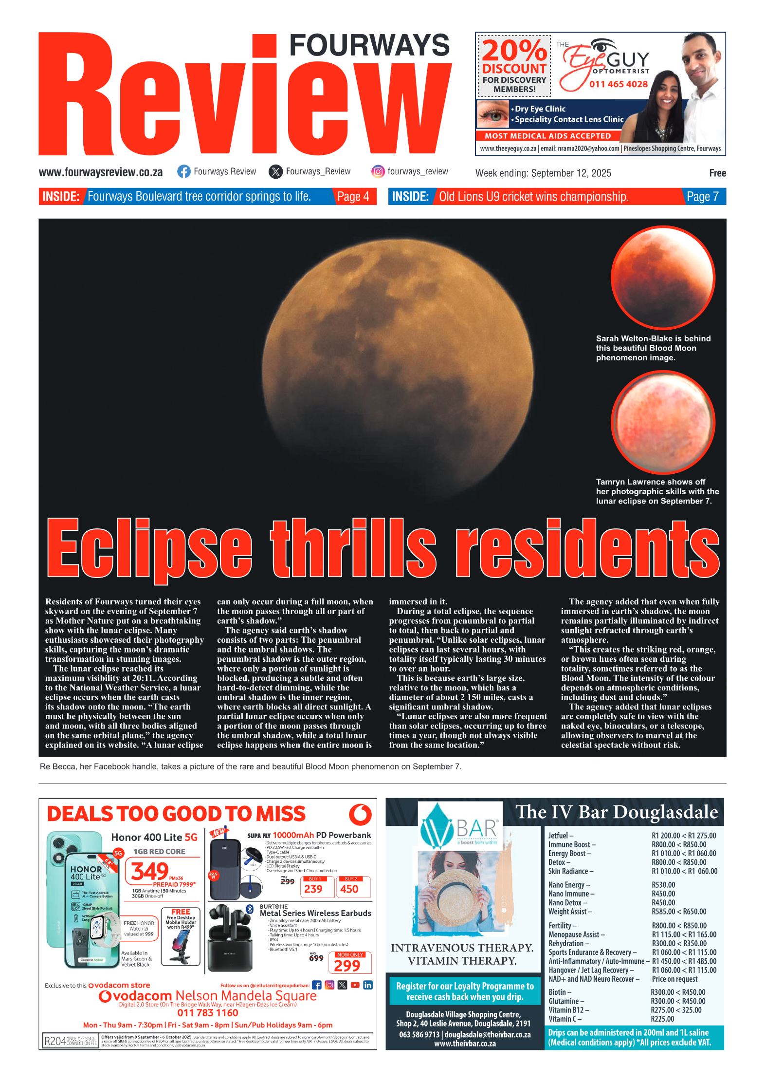 Fourways Review 12 September 2025 page 1