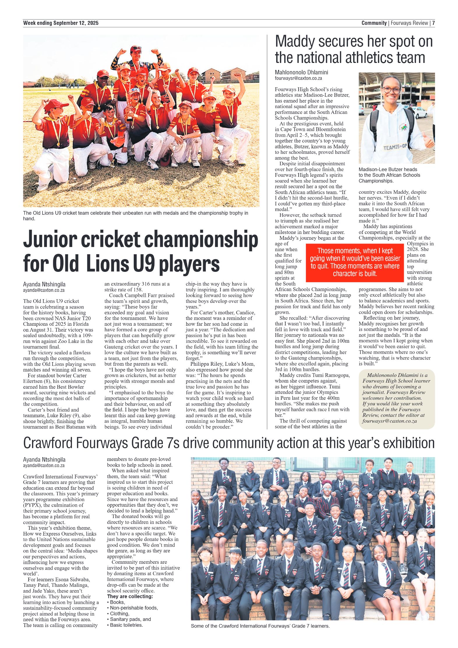 Fourways Review 12 September 2025 page 7