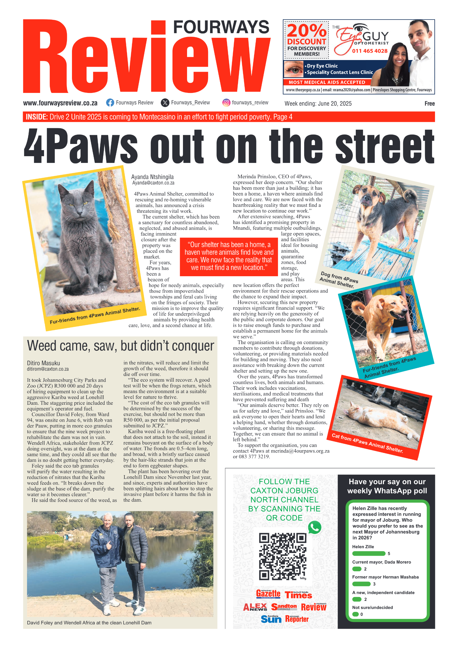 Fourways Review 20 June 2025 page 1