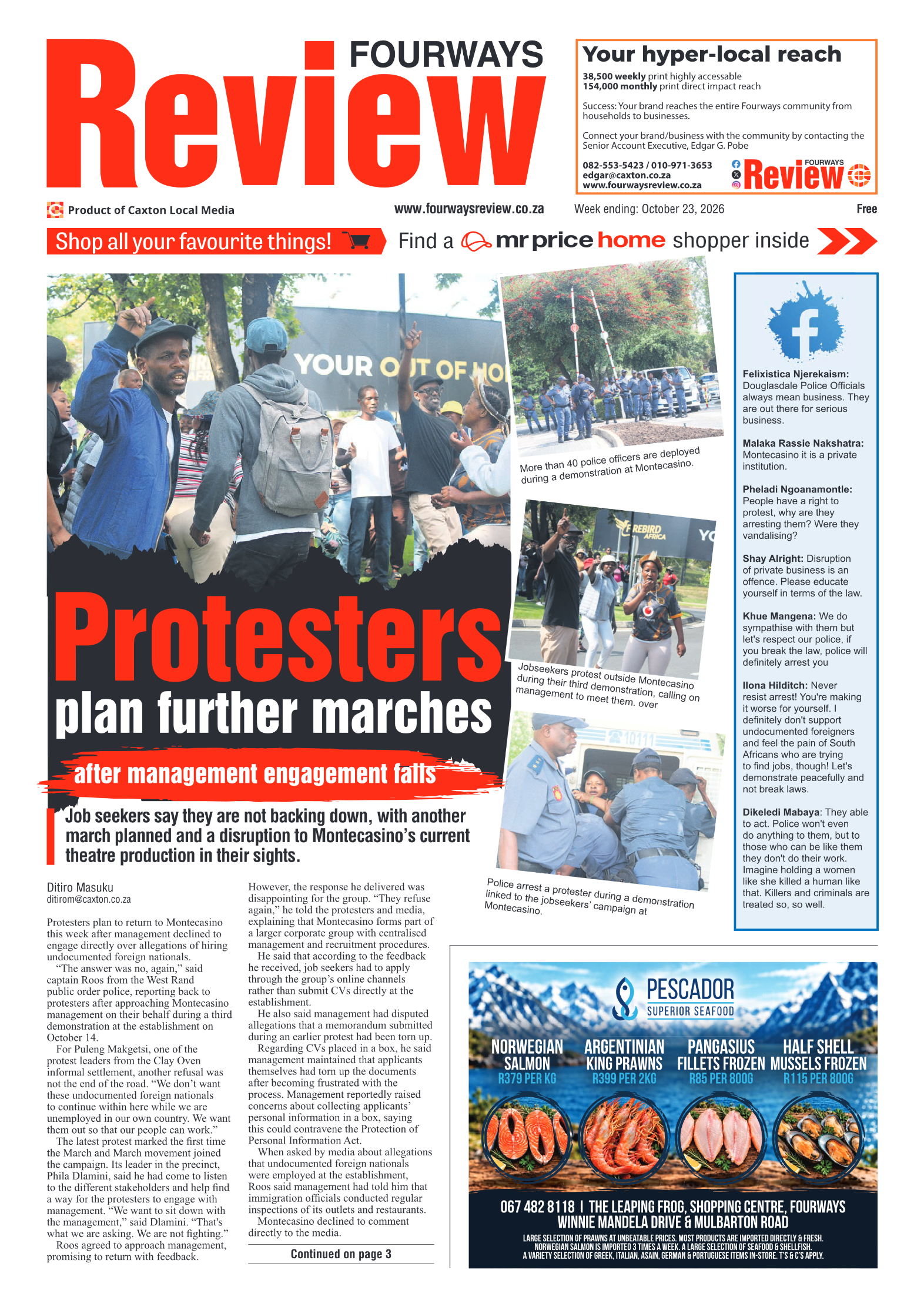 Fourways Review 23 October 2026 page 1