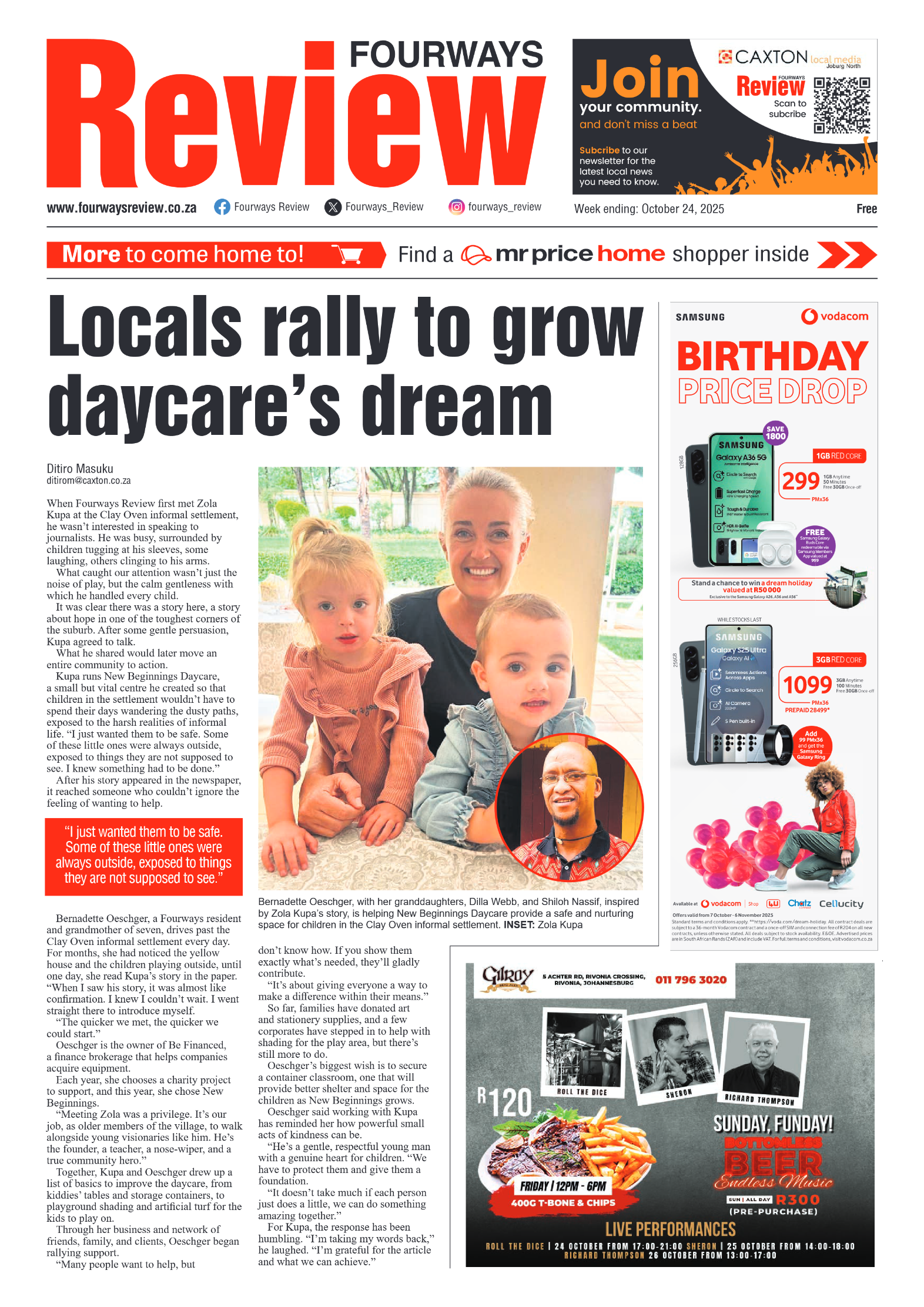 Fourways Review 24 October 2025 page 1