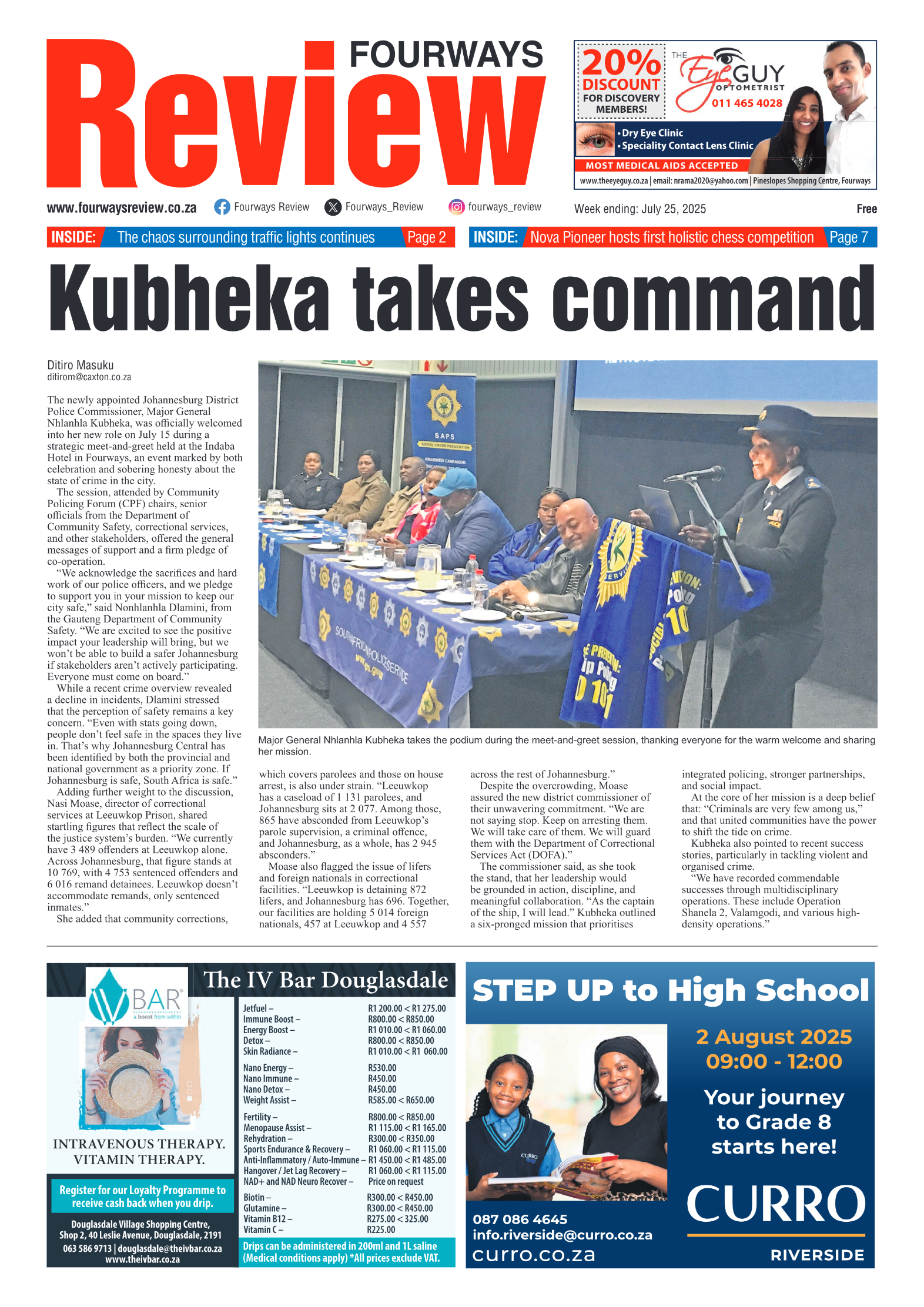 Fourways Review 25 July 2025 page 1