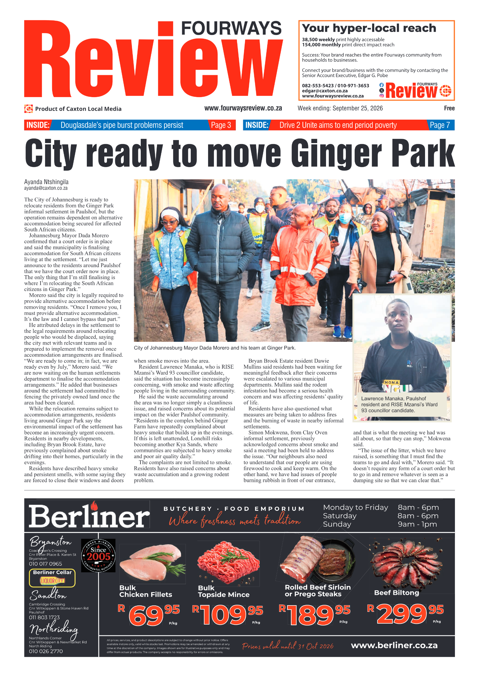 Fourways Review 25 September 2026 page 1