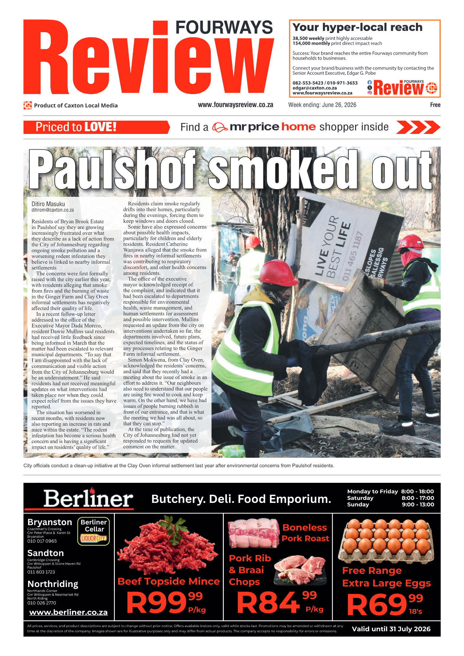 Fourways Review 26 June 2026 page 1