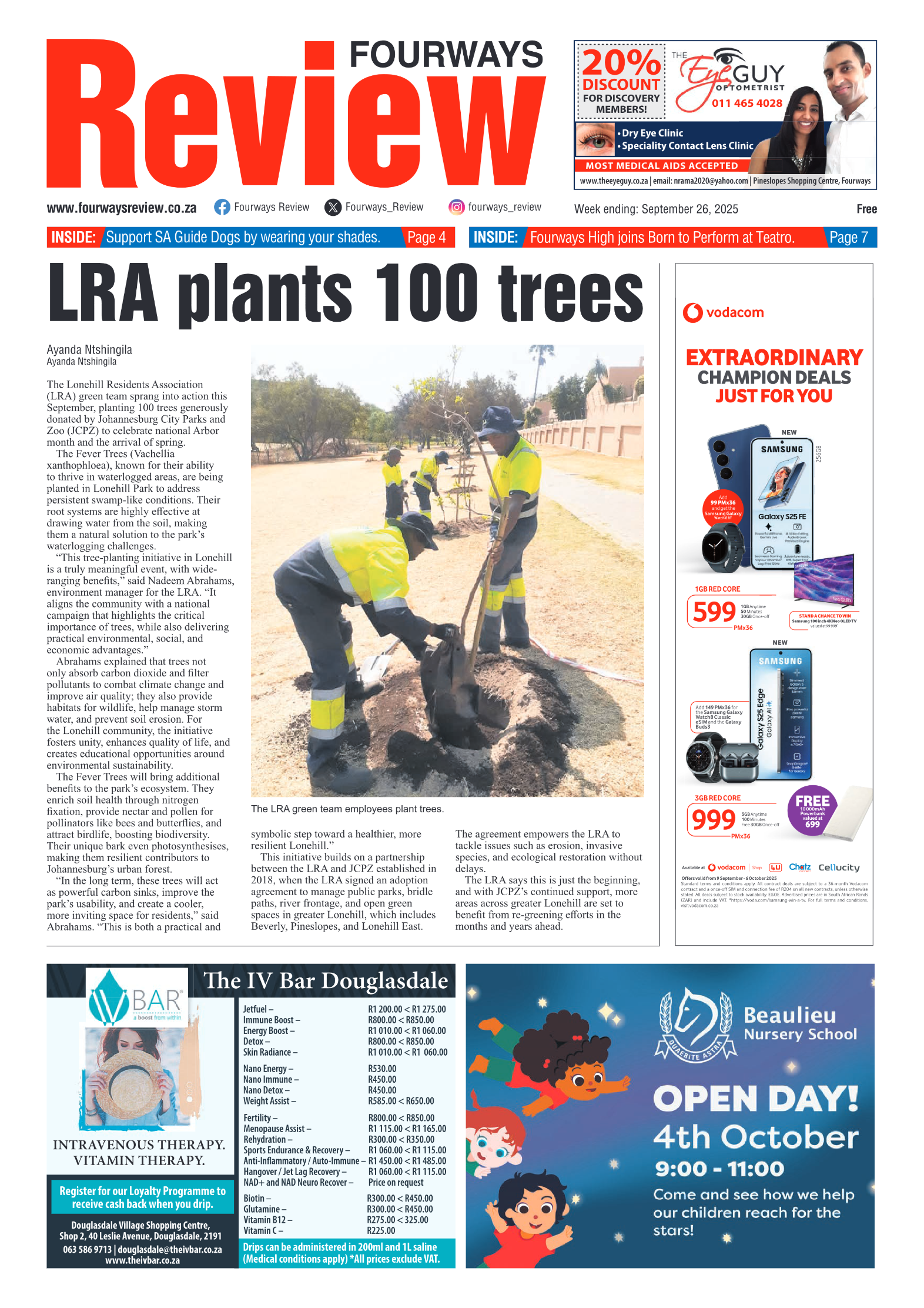 Fourways Review 26 September 2025 page 1