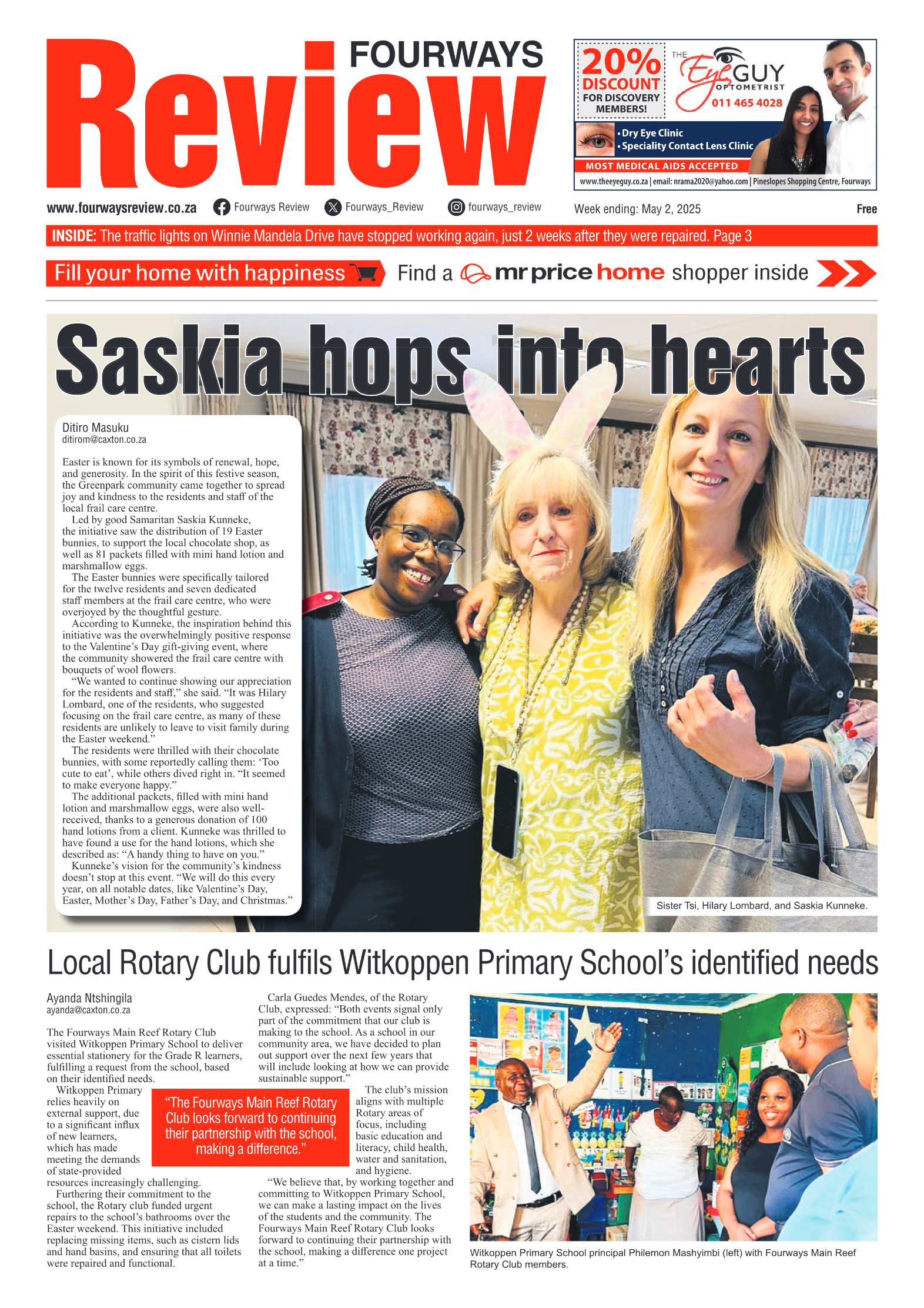 Fourways Review 2 May 2025 page 1