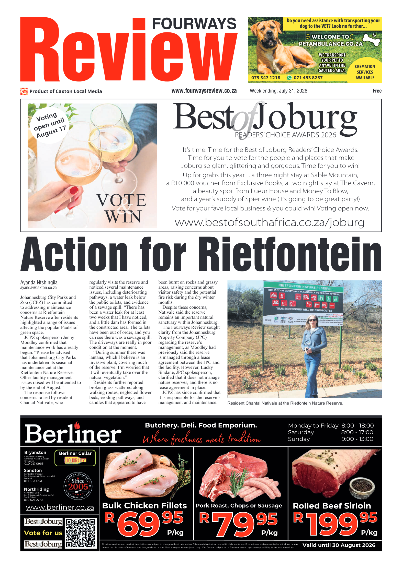 Fourways Review 31 July 2026 page 1
