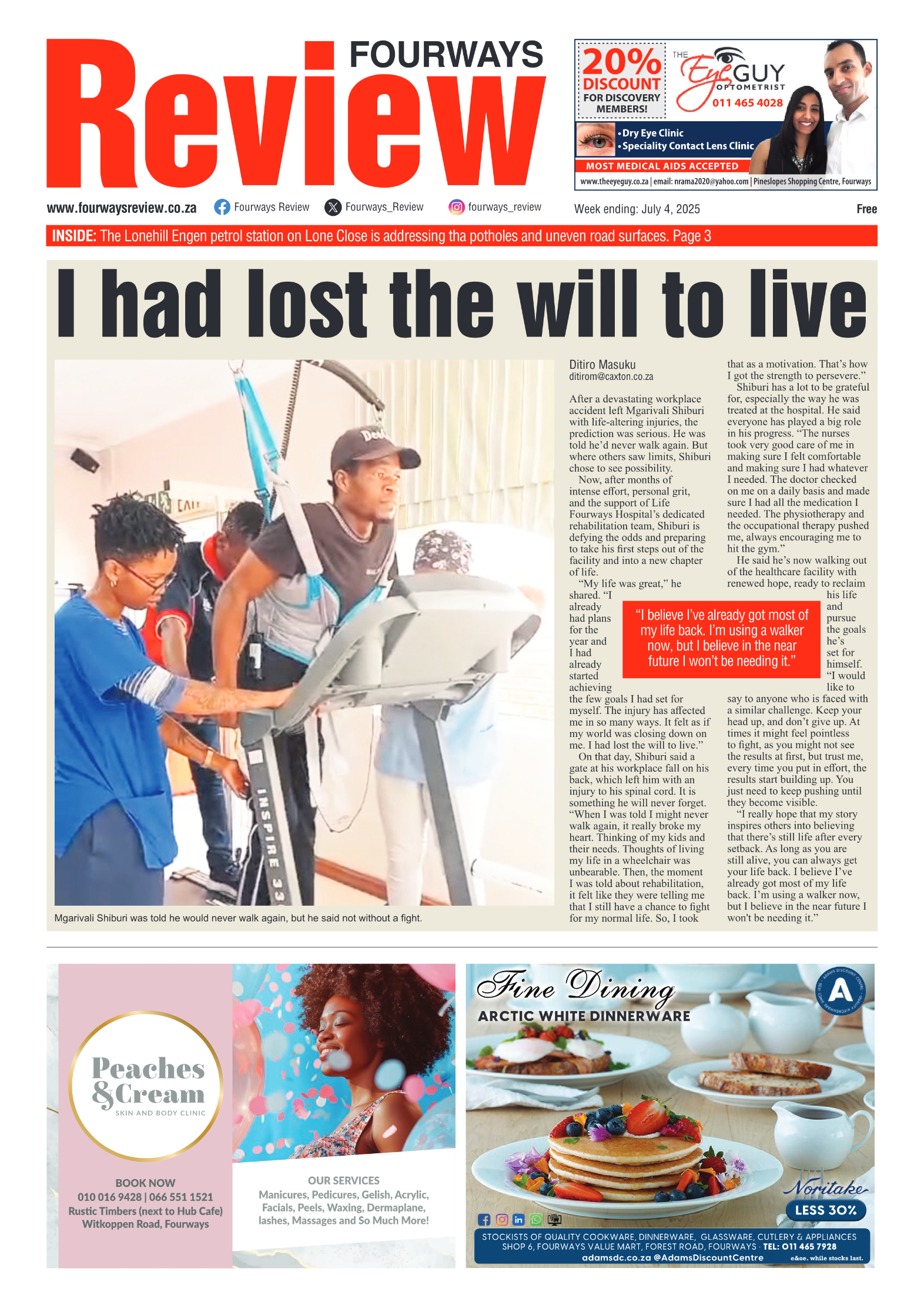 Fourways Review 4 July 2025 page 1