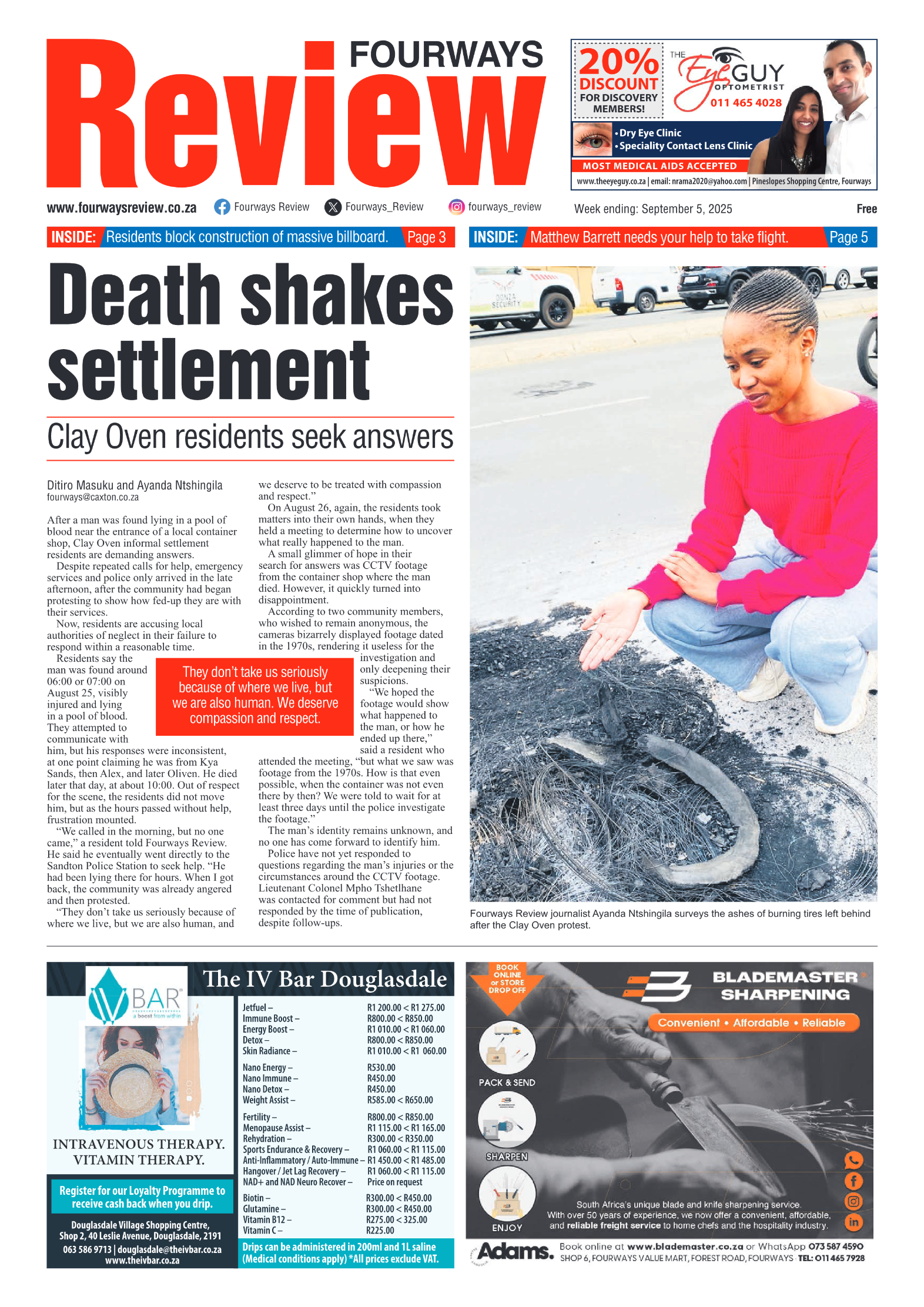 Fourways Review 5 September 2025 page 1