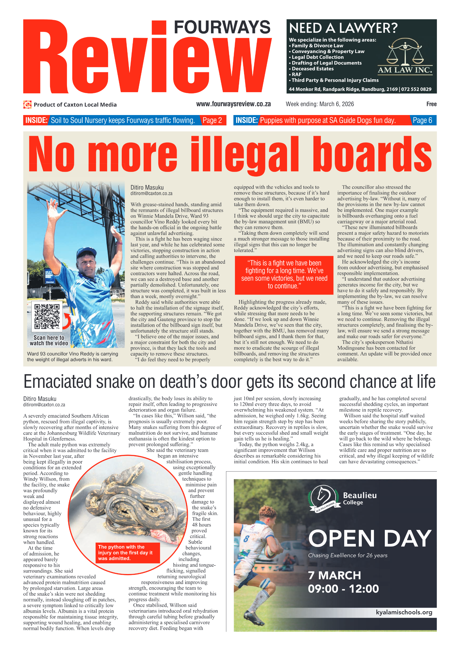 Fourways Review 6 March 2026 page 1