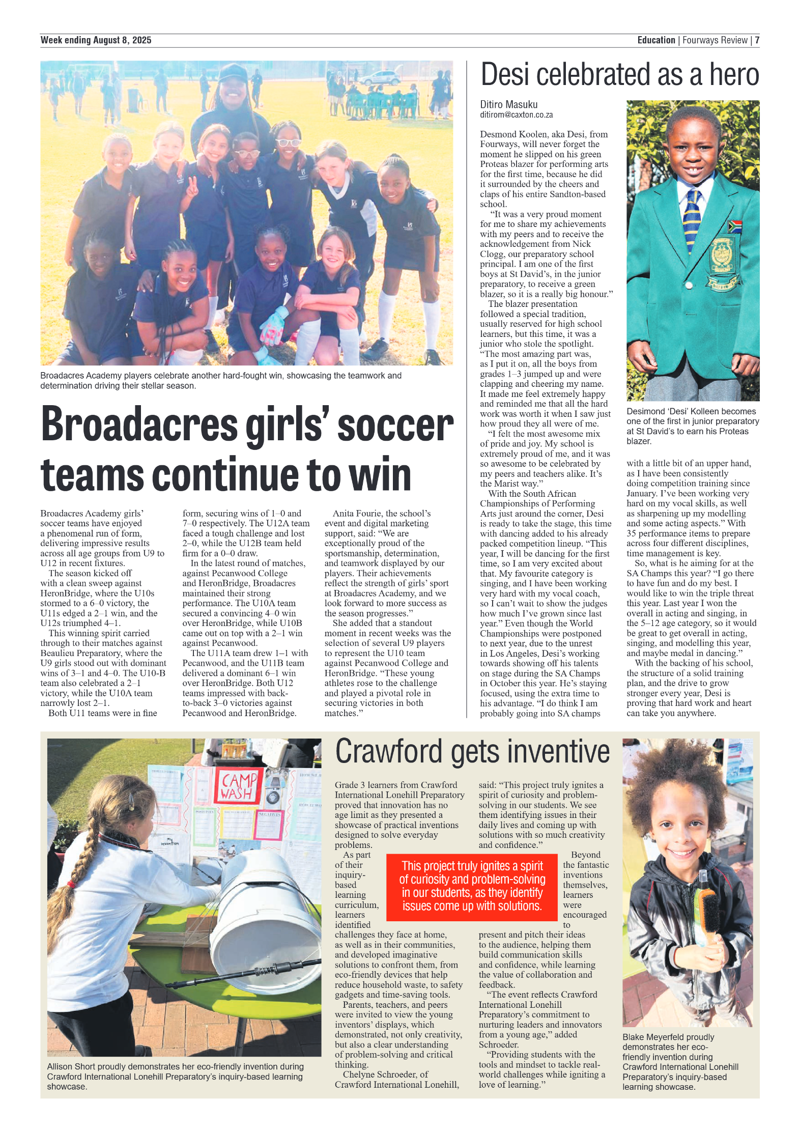 Fourways Review 8 August 2025 page 7