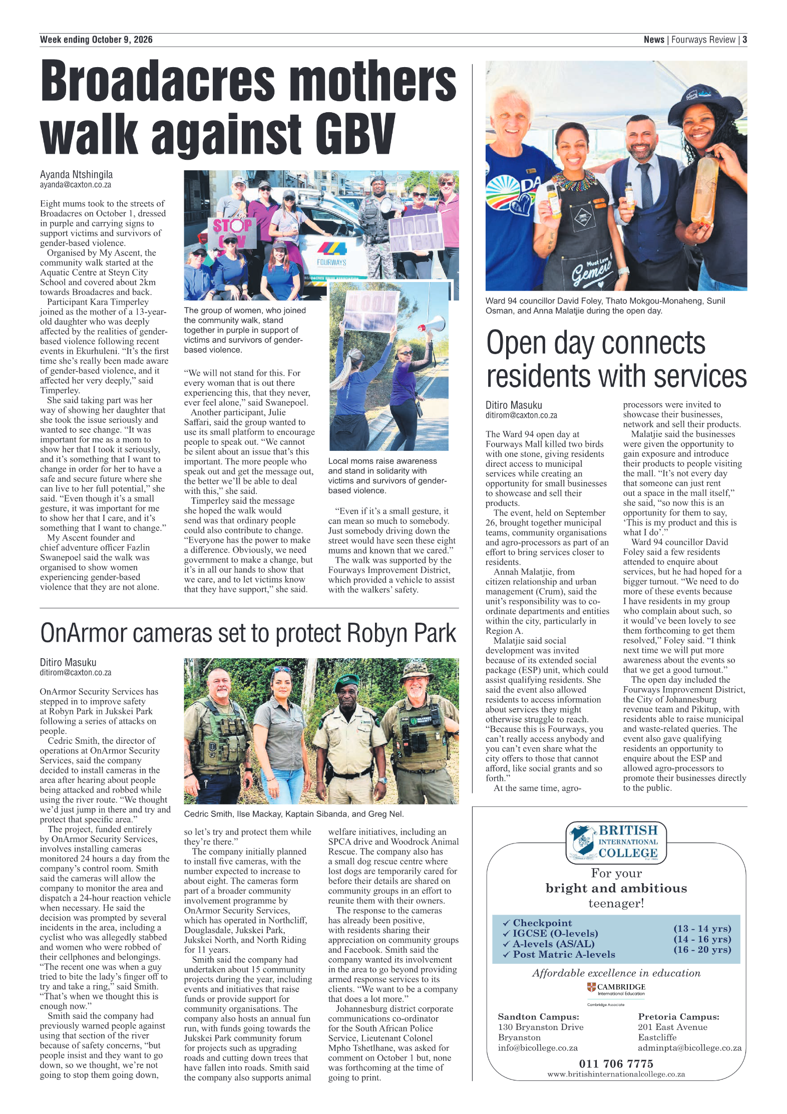 Fourways Review 9 October 2026 page 3