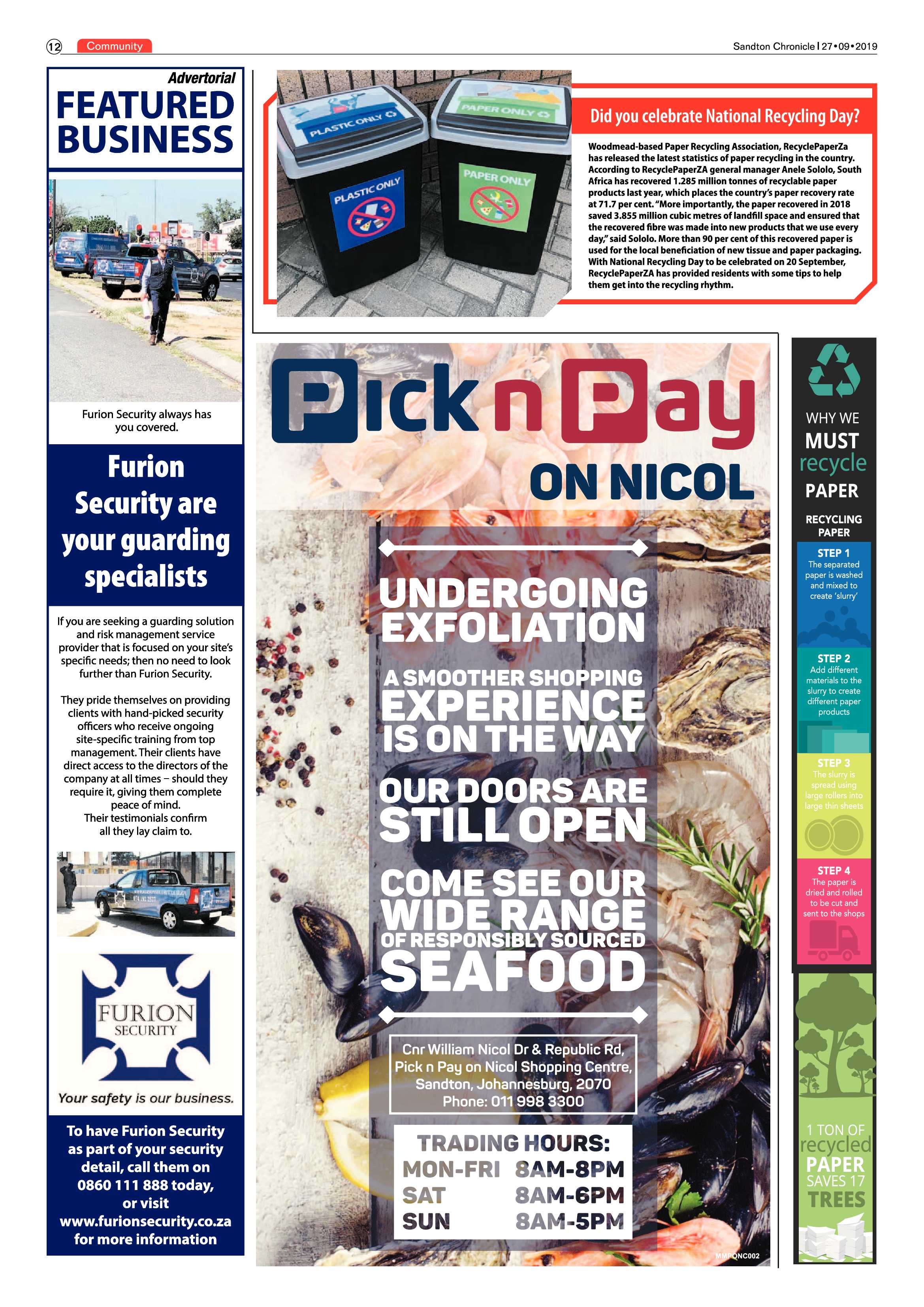 Sandton Chronicle 27 September, 2019 page 12