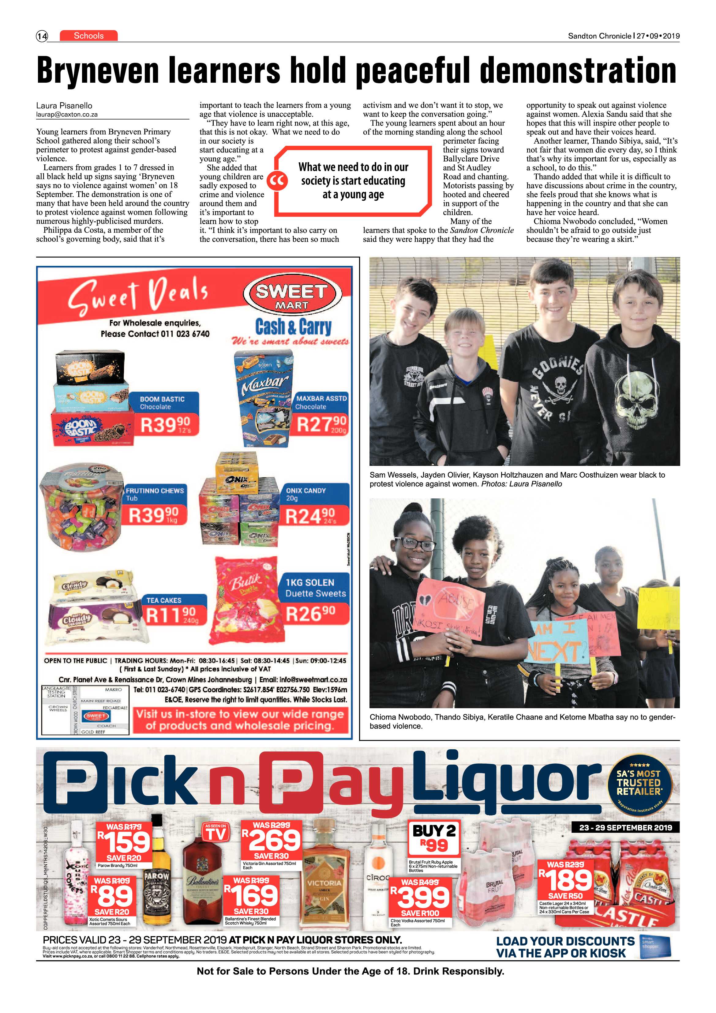 Sandton Chronicle 27 September, 2019 page 14