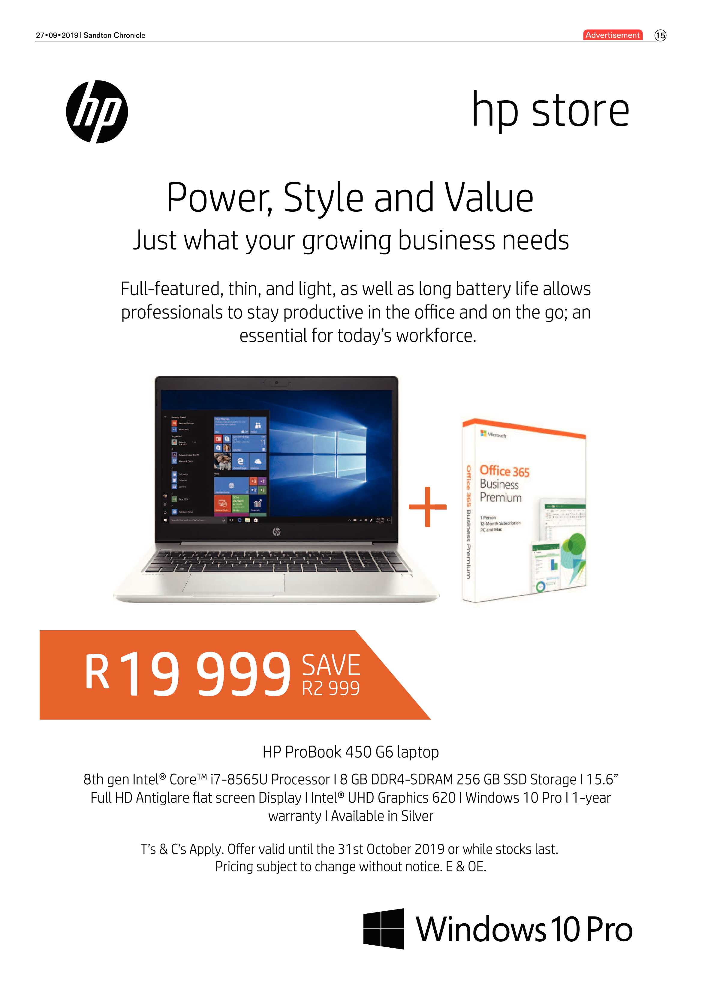 Sandton Chronicle 27 September, 2019 page 15