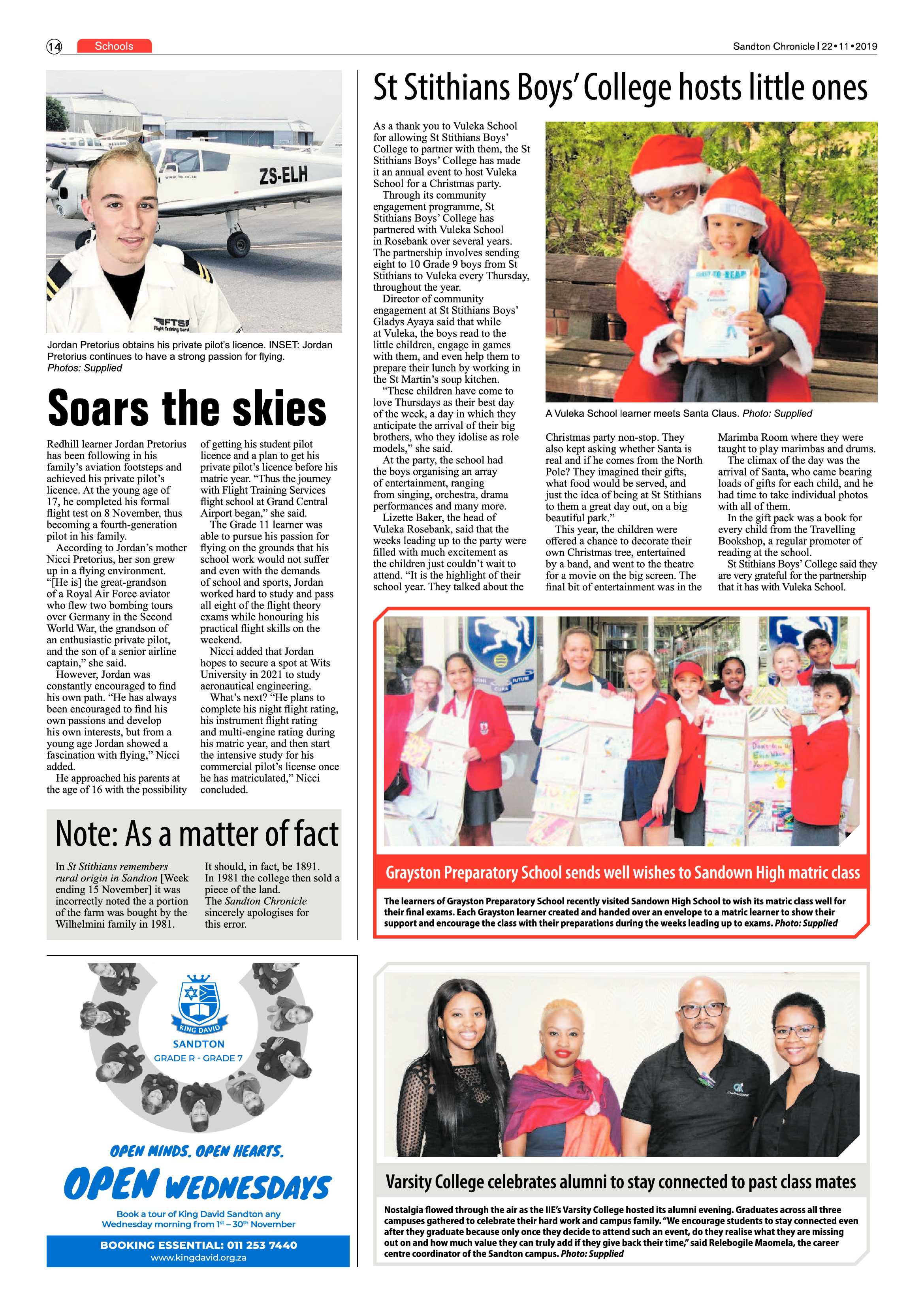Sandton Chronicle 22 November, 2019 page 14