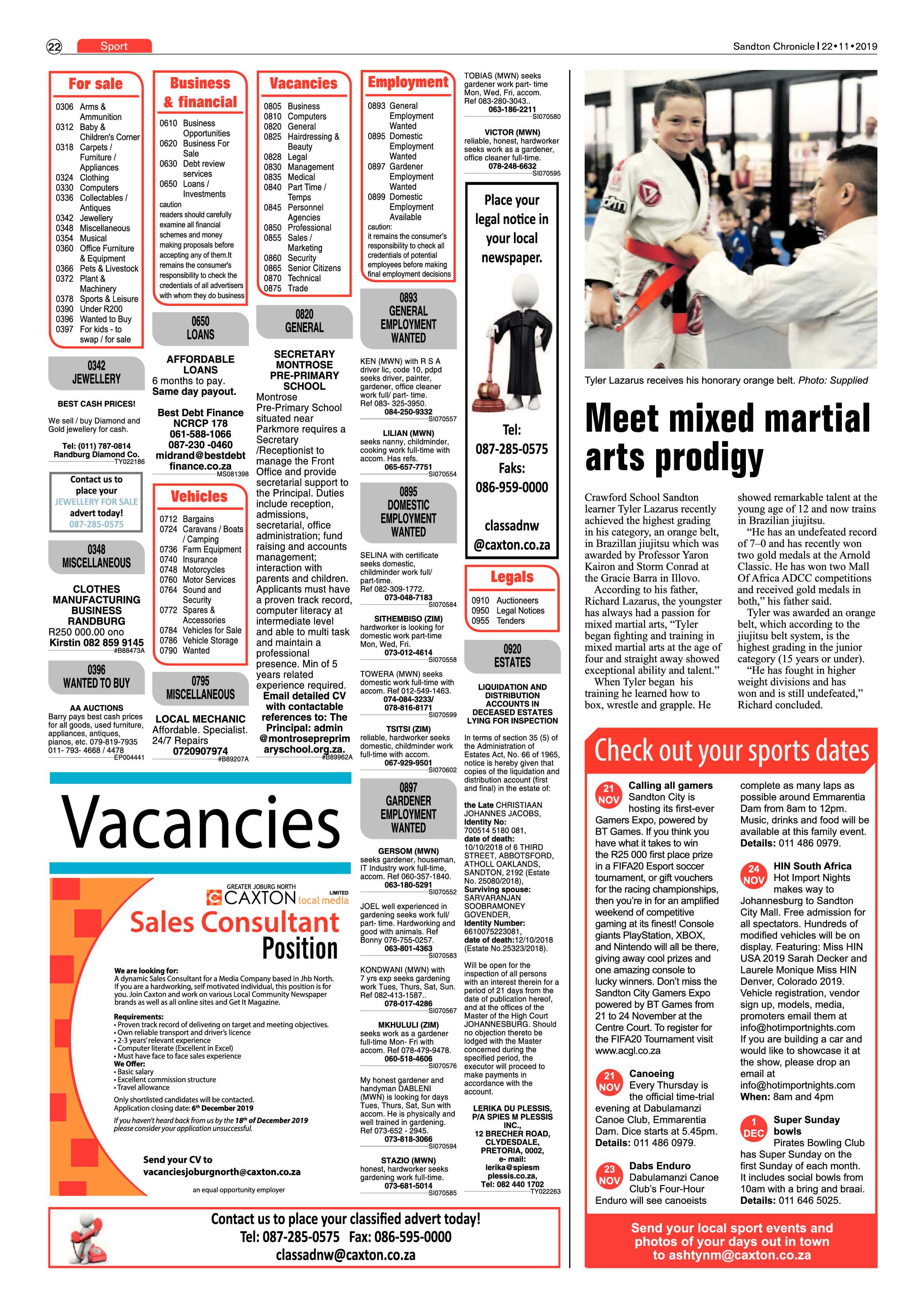 Sandton Chronicle 22 November, 2019 page 22