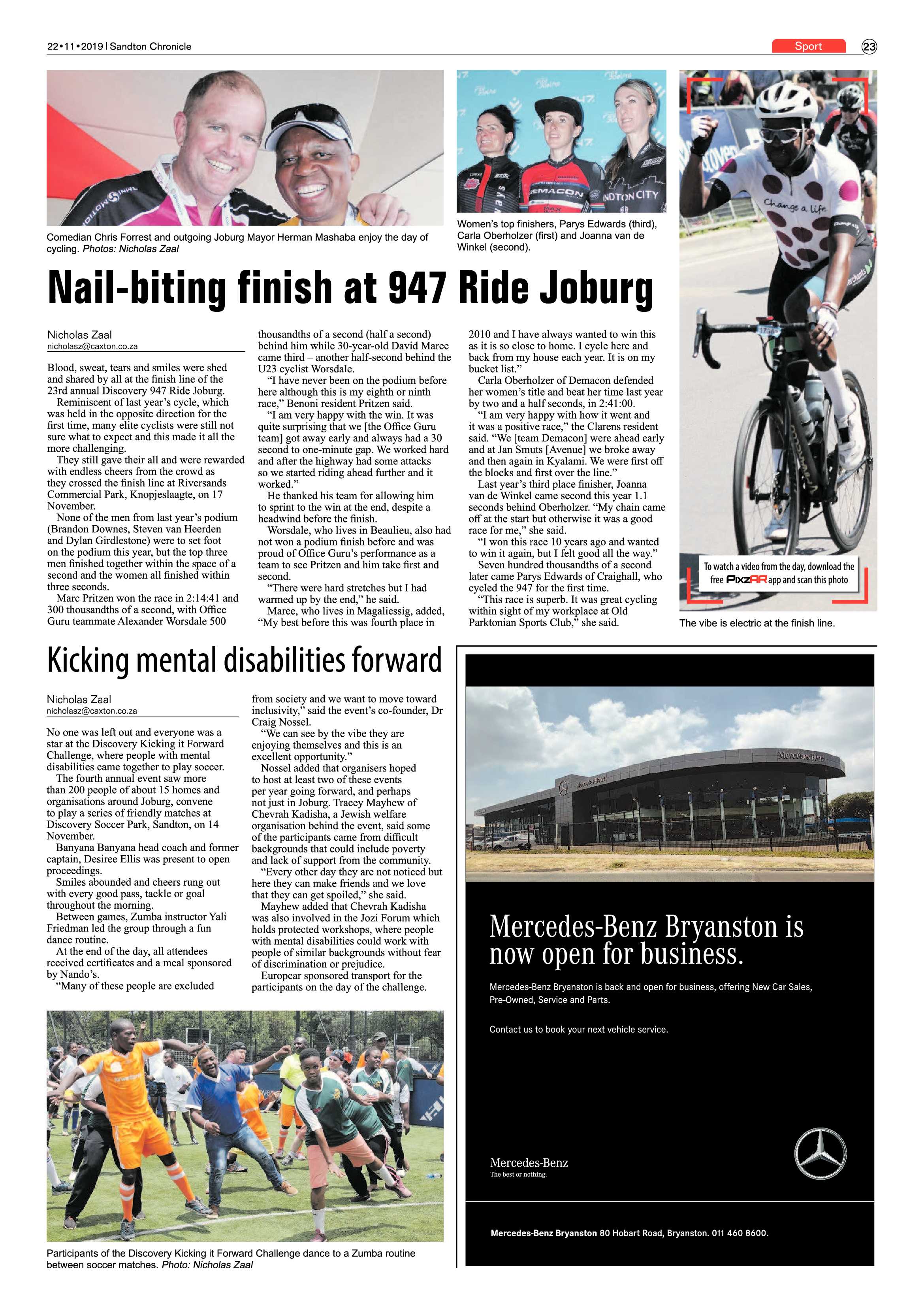 Sandton Chronicle 22 November, 2019 page 23
