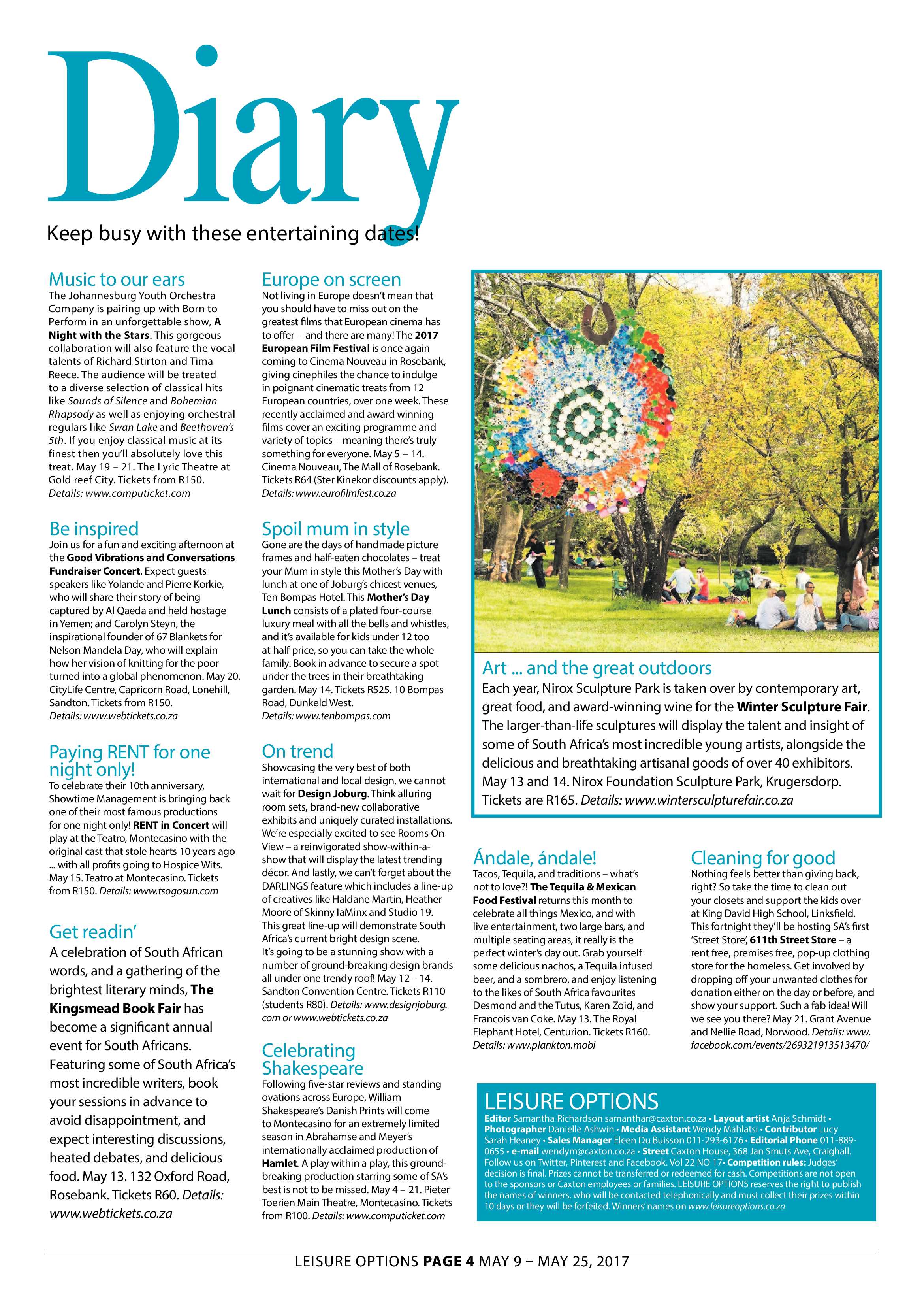 Leisure Options 9 May – 25 May, 2017 page 4