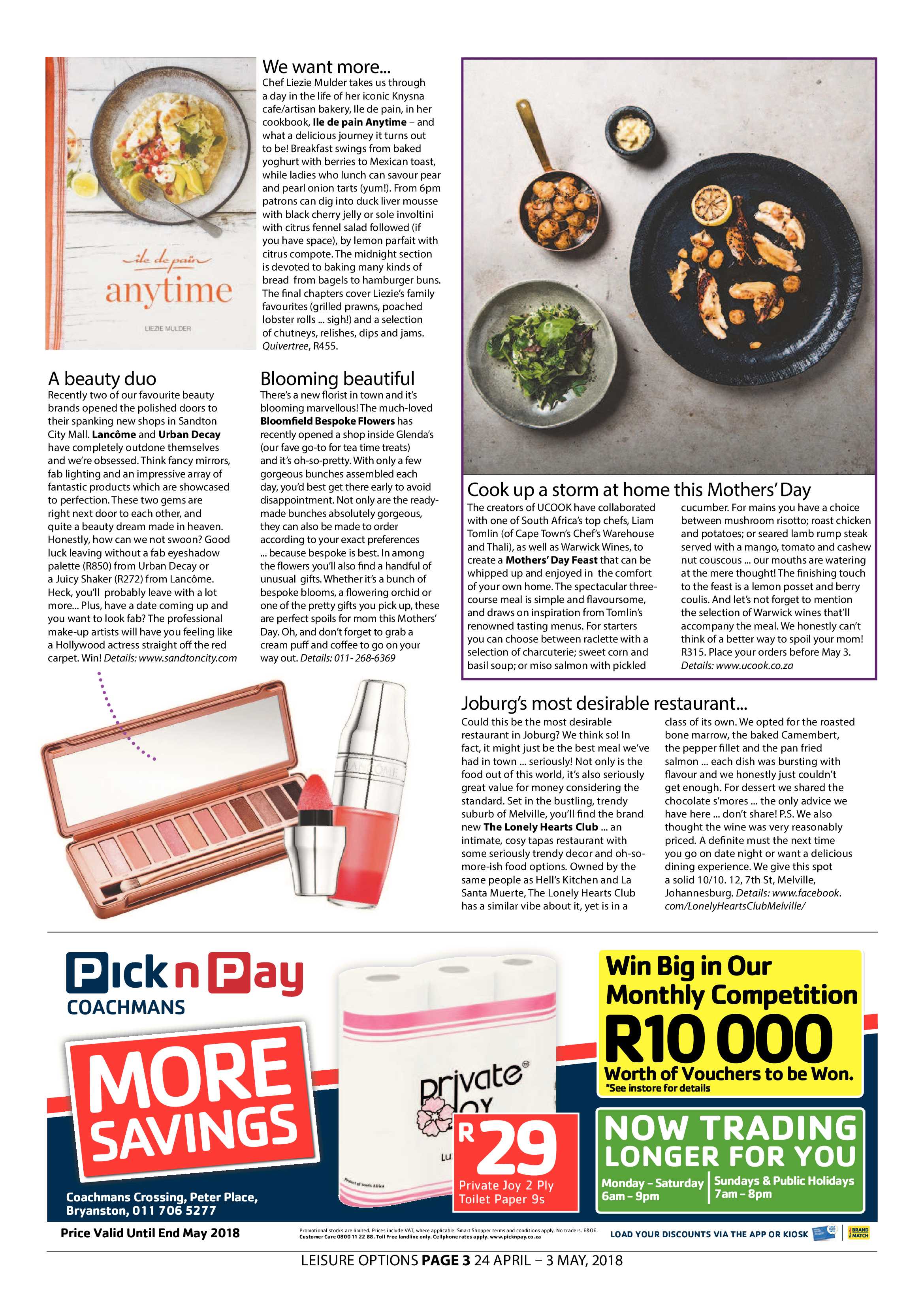 Leisure Options April 24 – May 3, 2018 page 3