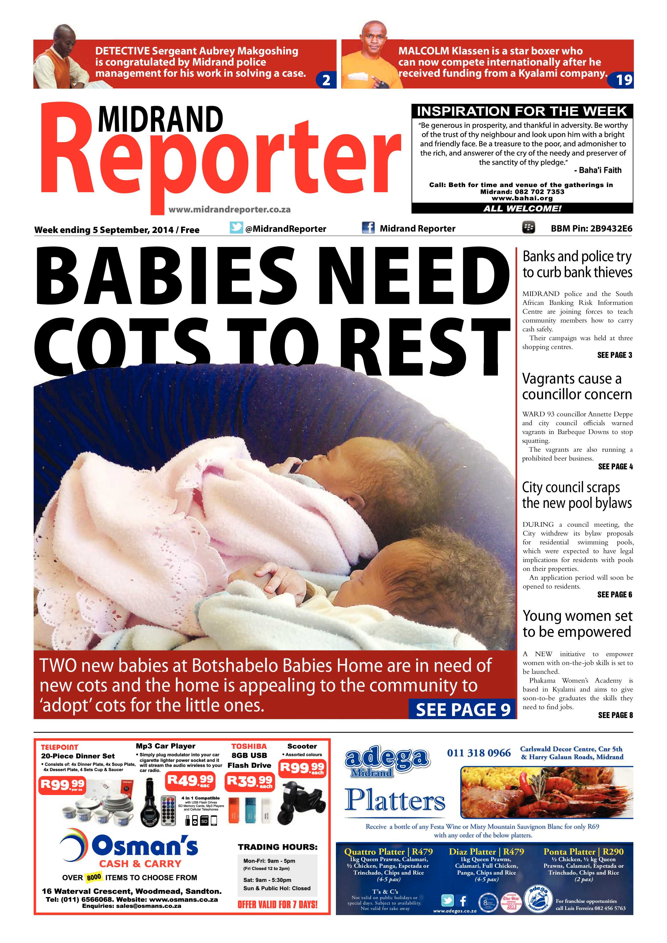 MIdrand Reporter 05 September 2014 page 1