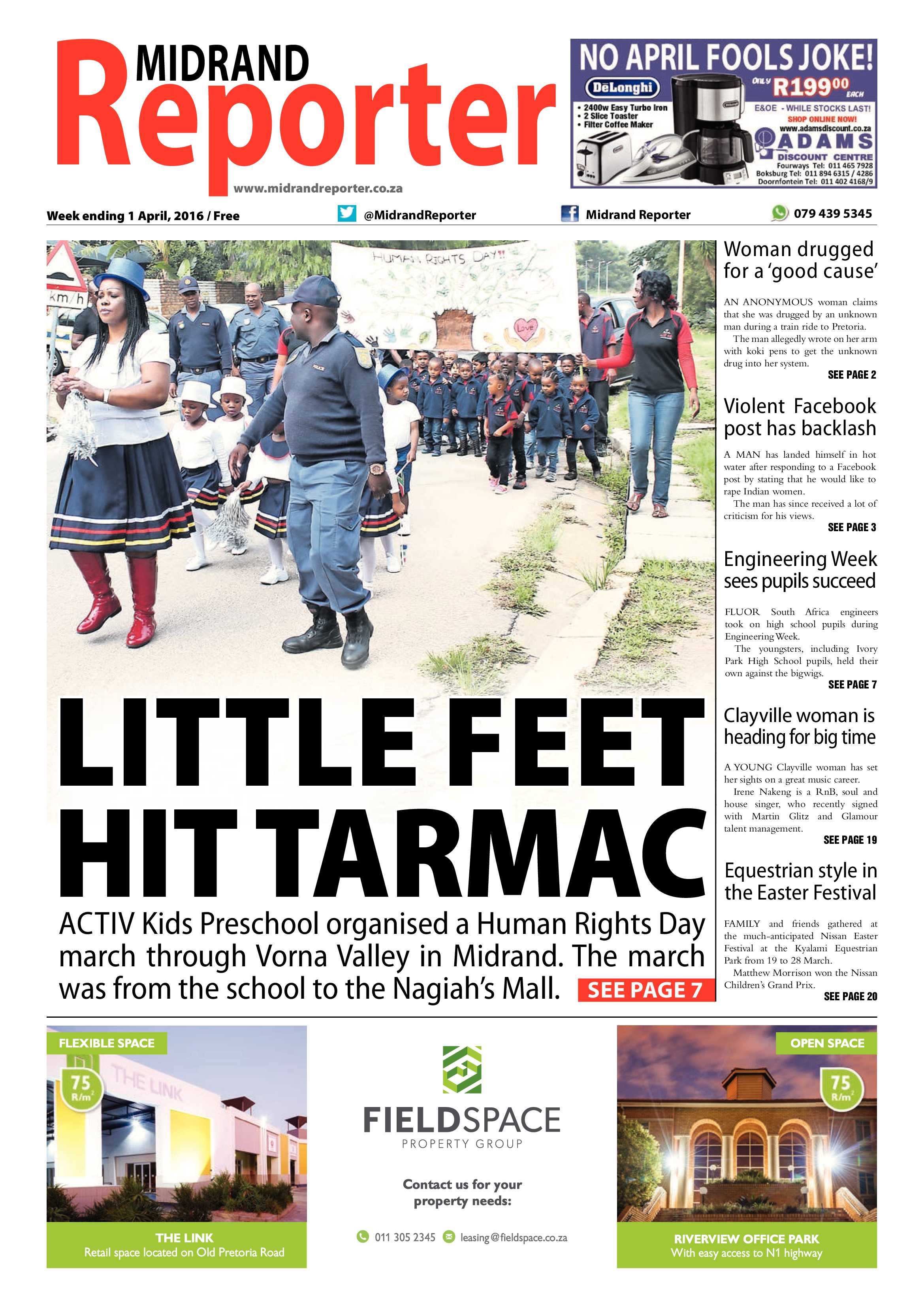 Midrand Reporter 01 April 2016 page 1