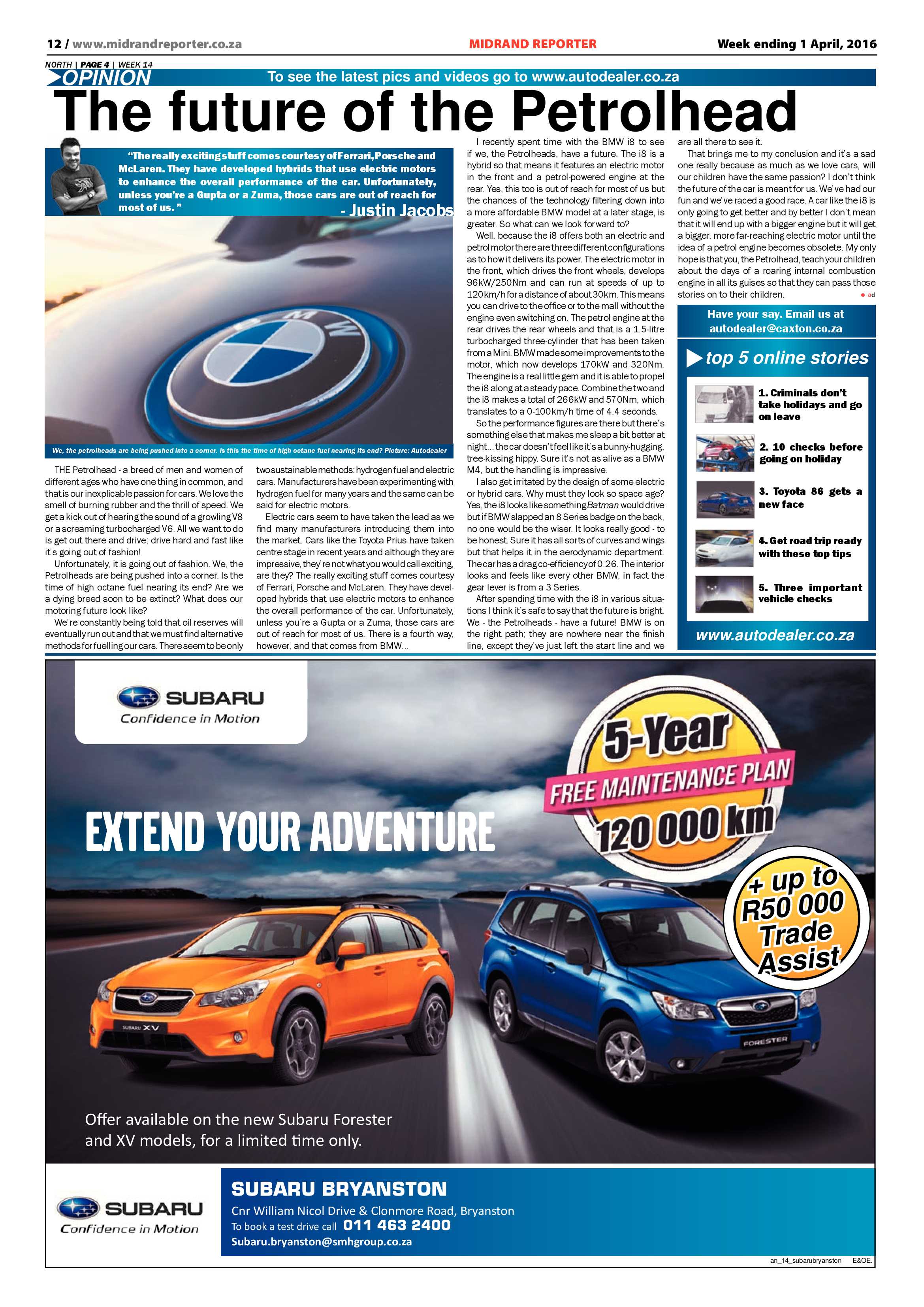 Midrand Reporter 01 April 2016 page 12
