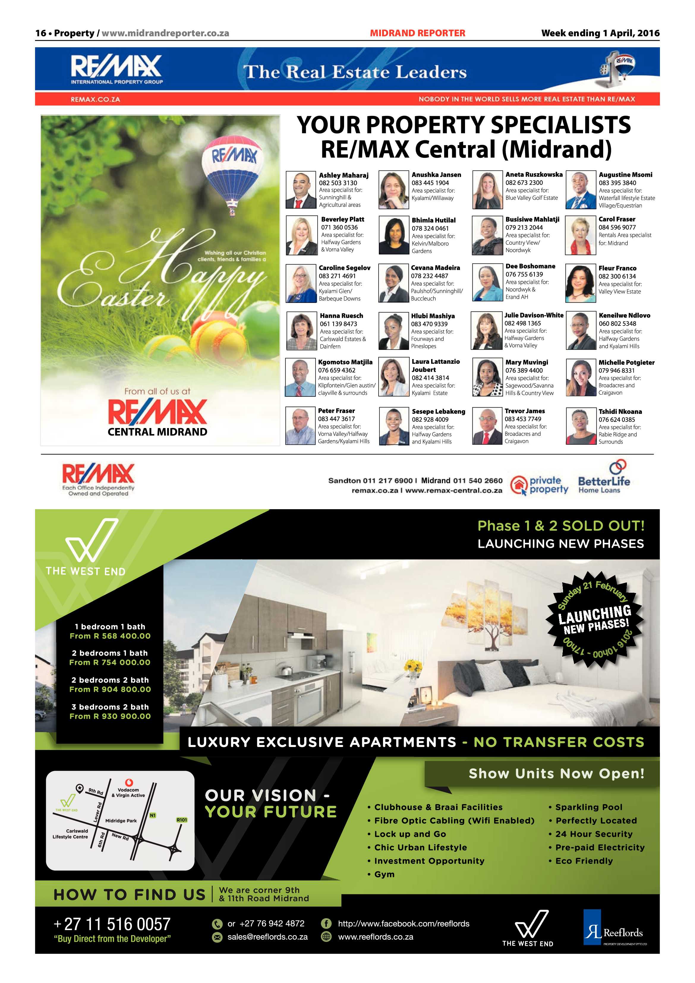 Midrand Reporter 01 April 2016 page 16
