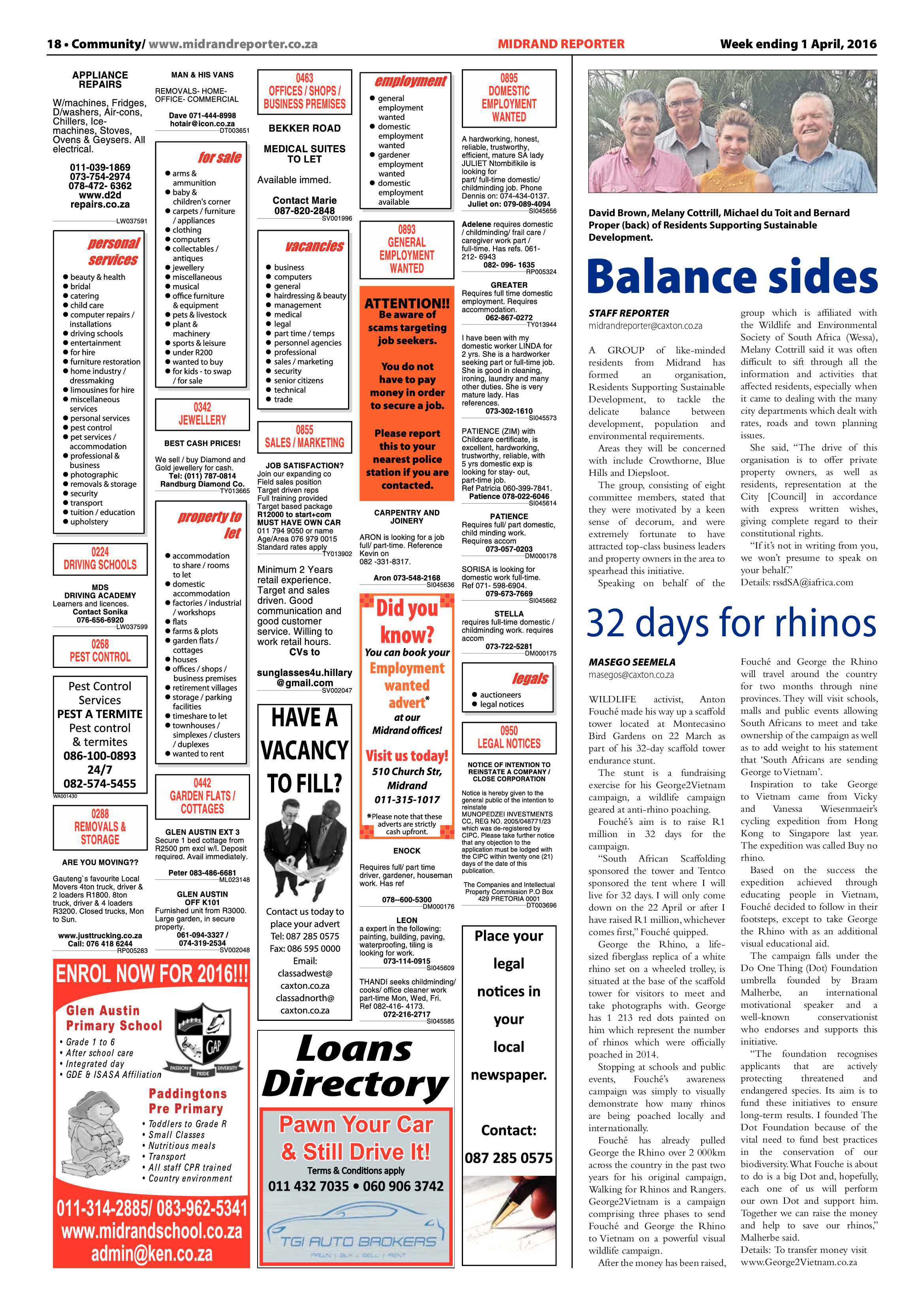 Midrand Reporter 01 April 2016 page 18