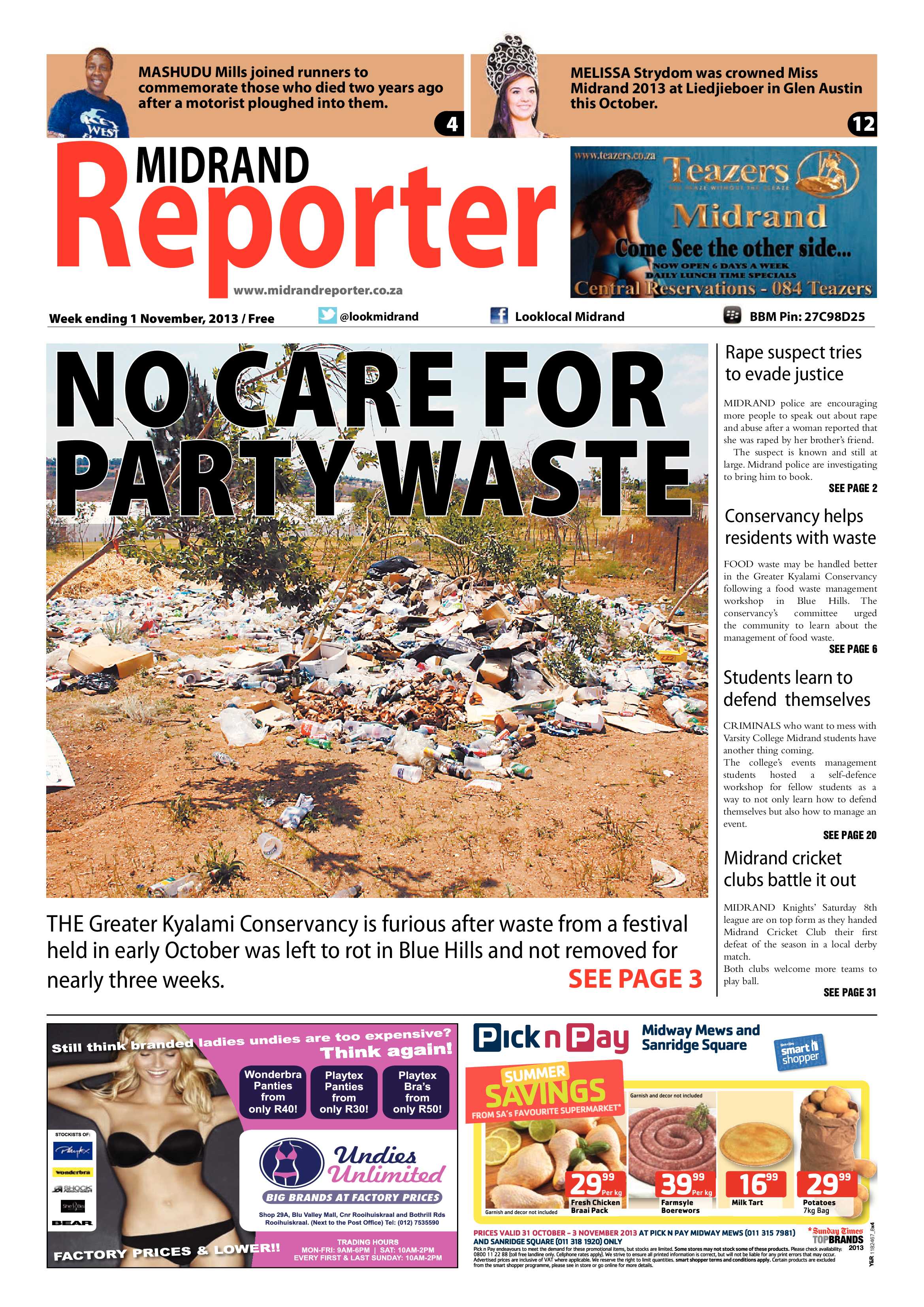 Midrand Reporter 01 November 2013 page 1