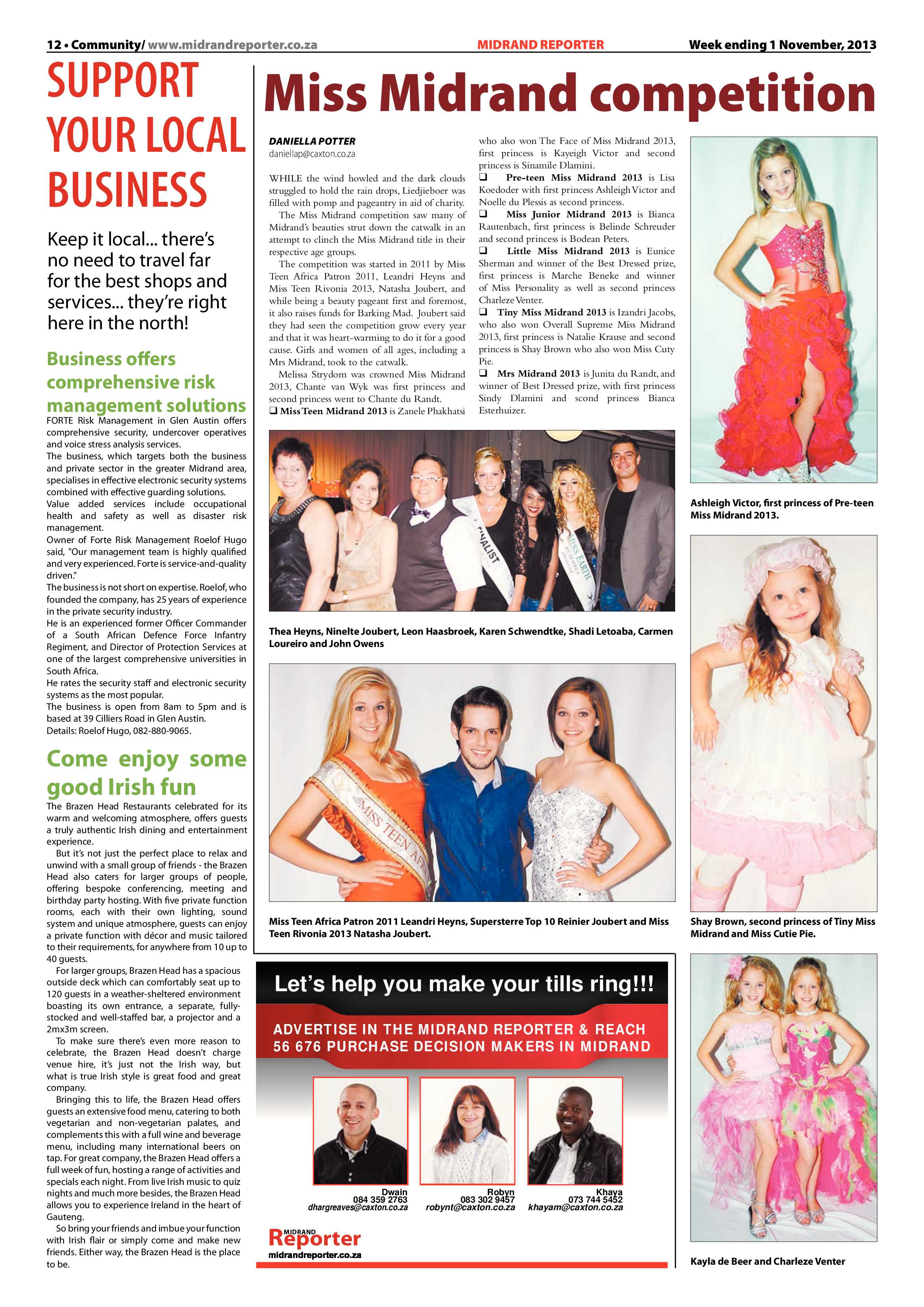 Midrand Reporter 01 November 2013 page 12