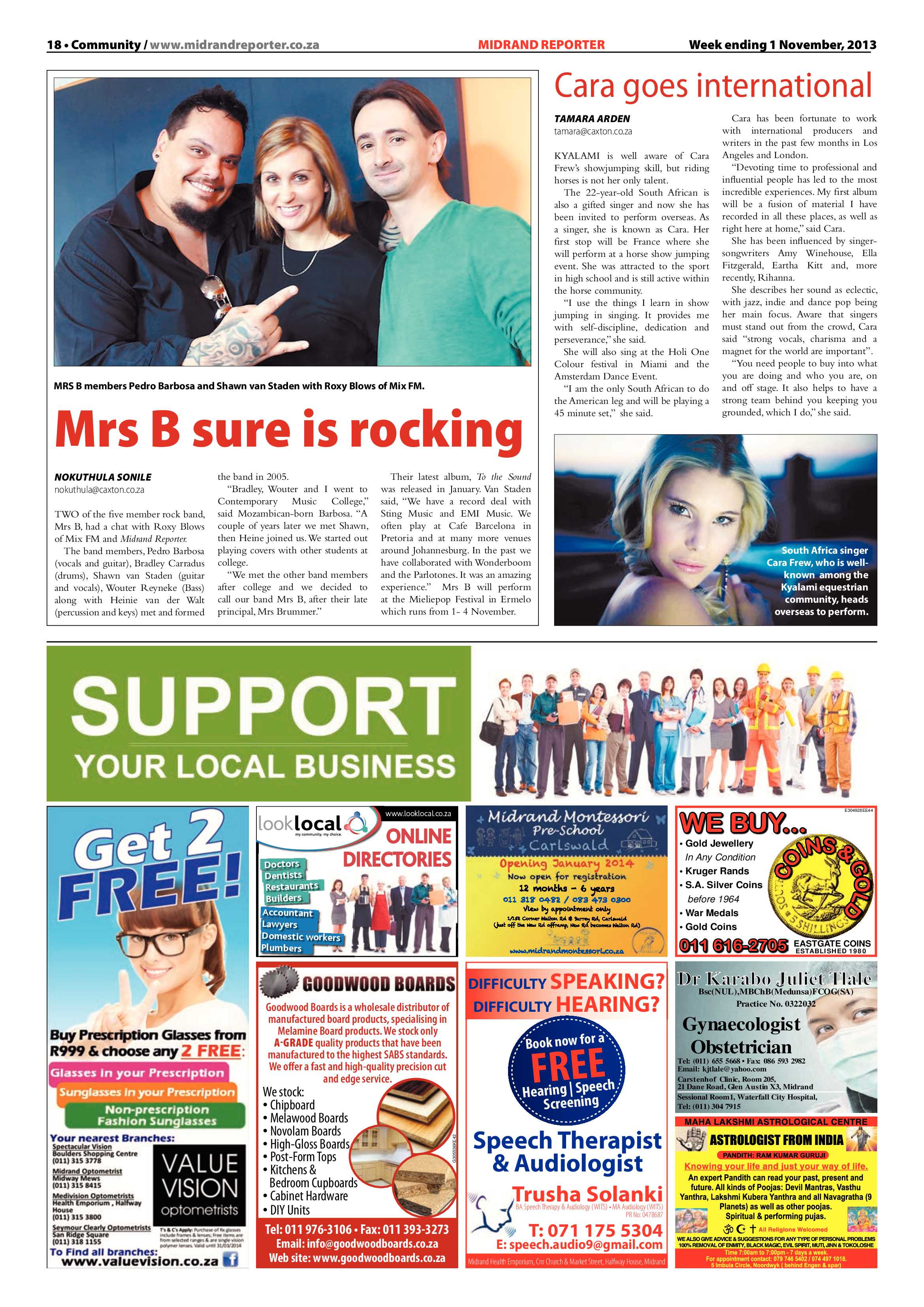 Midrand Reporter 01 November 2013 page 18