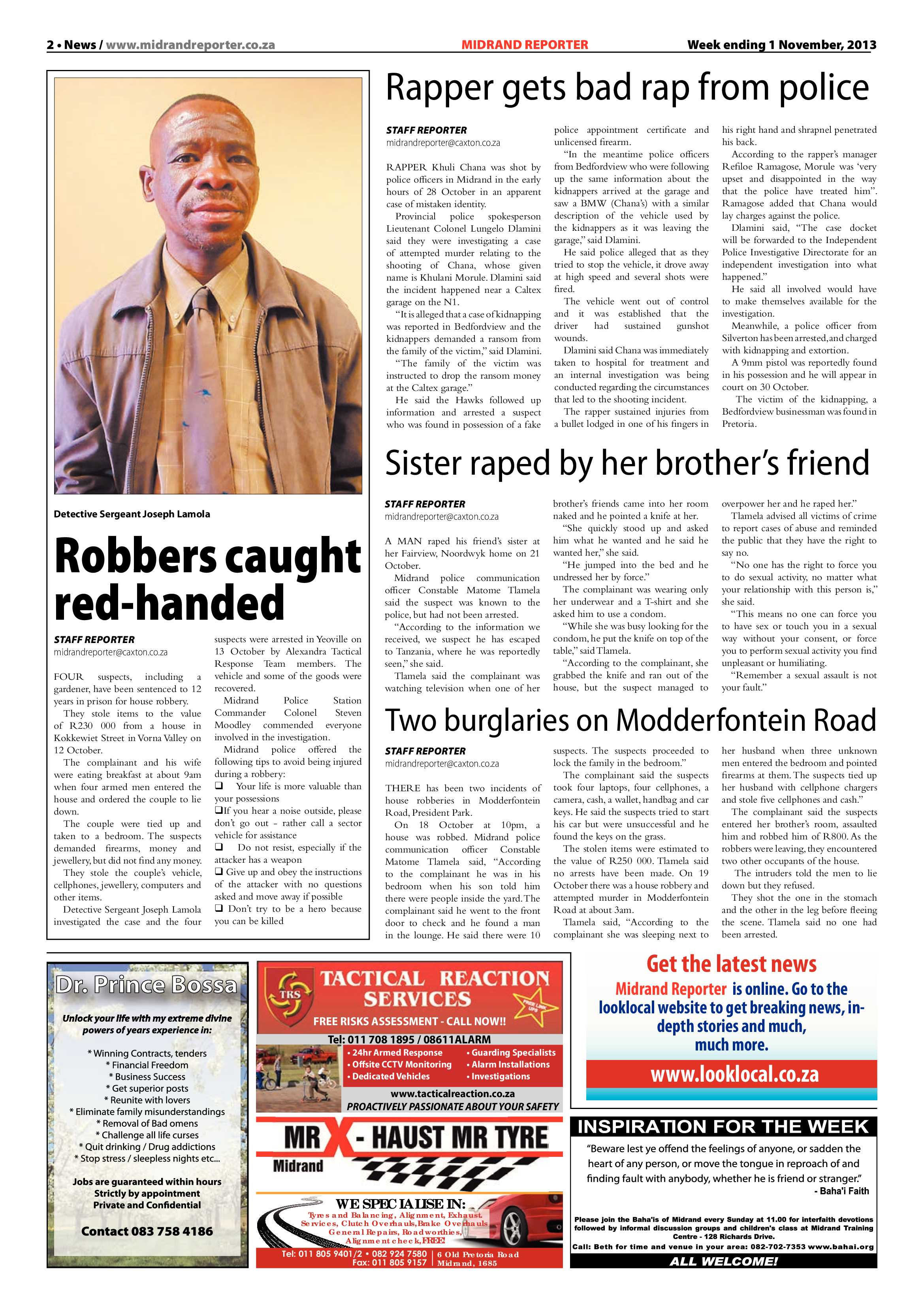 Midrand Reporter 01 November 2013 page 2