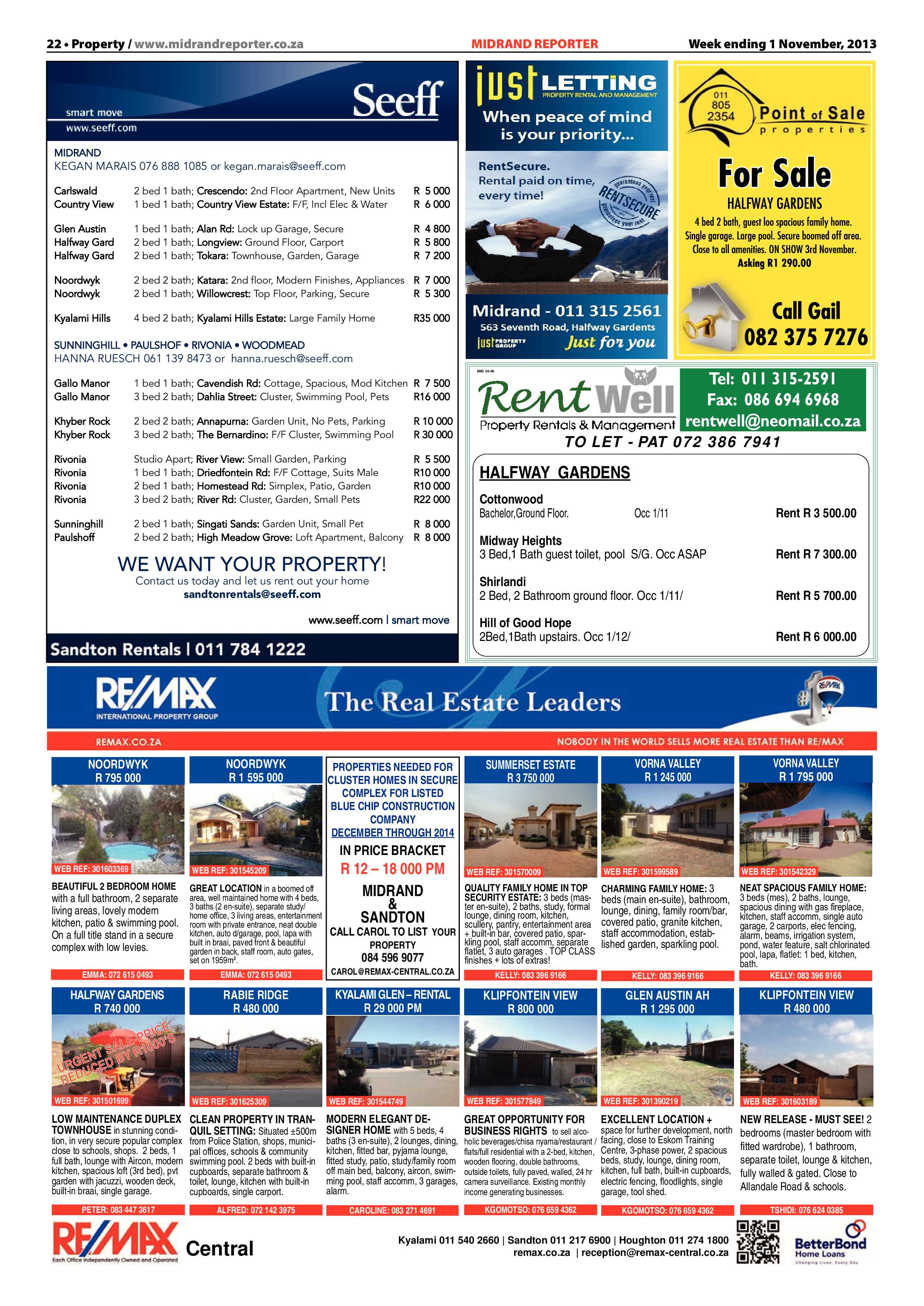 Midrand Reporter 01 November 2013 page 22