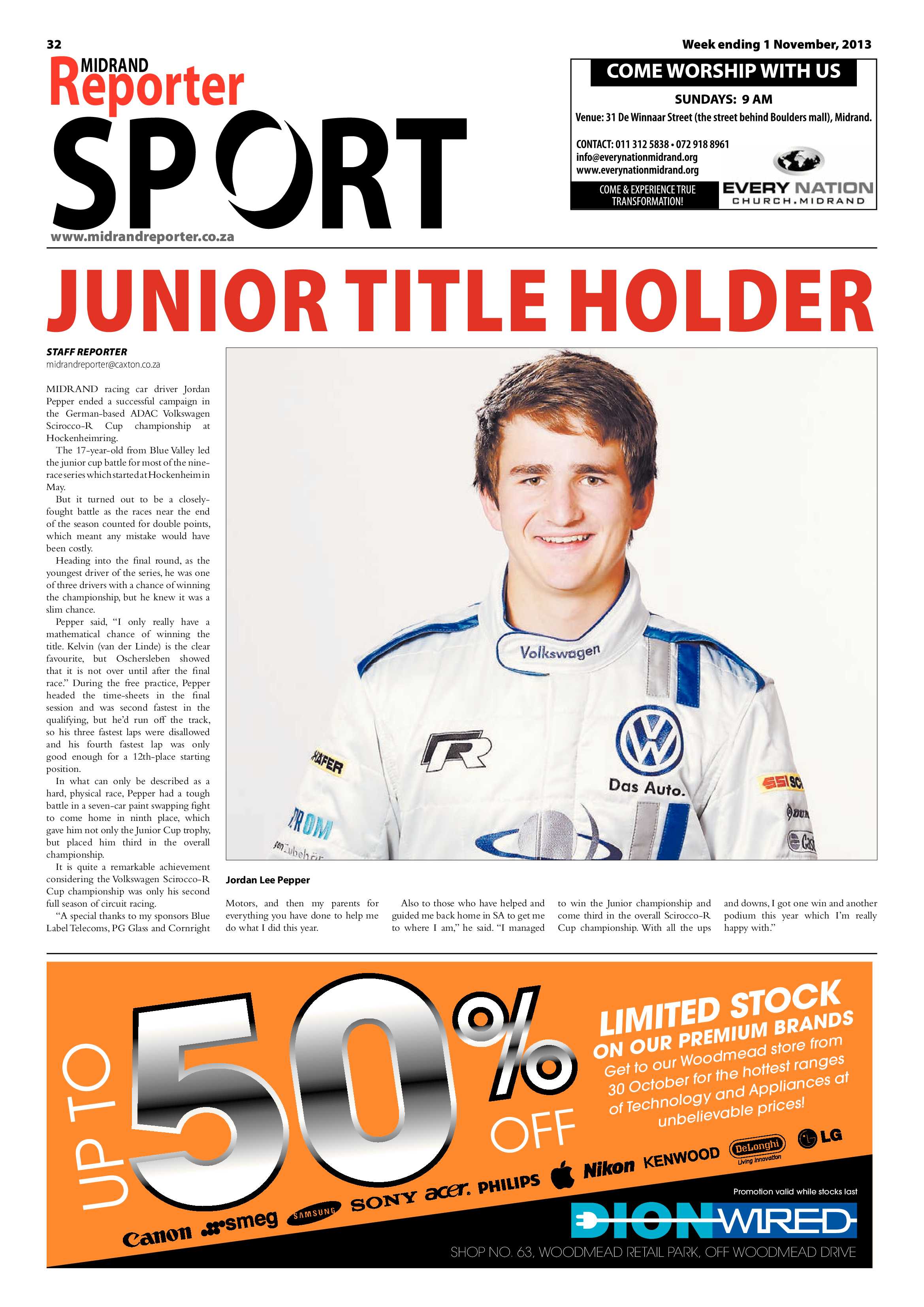 Midrand Reporter 01 November 2013 page 32