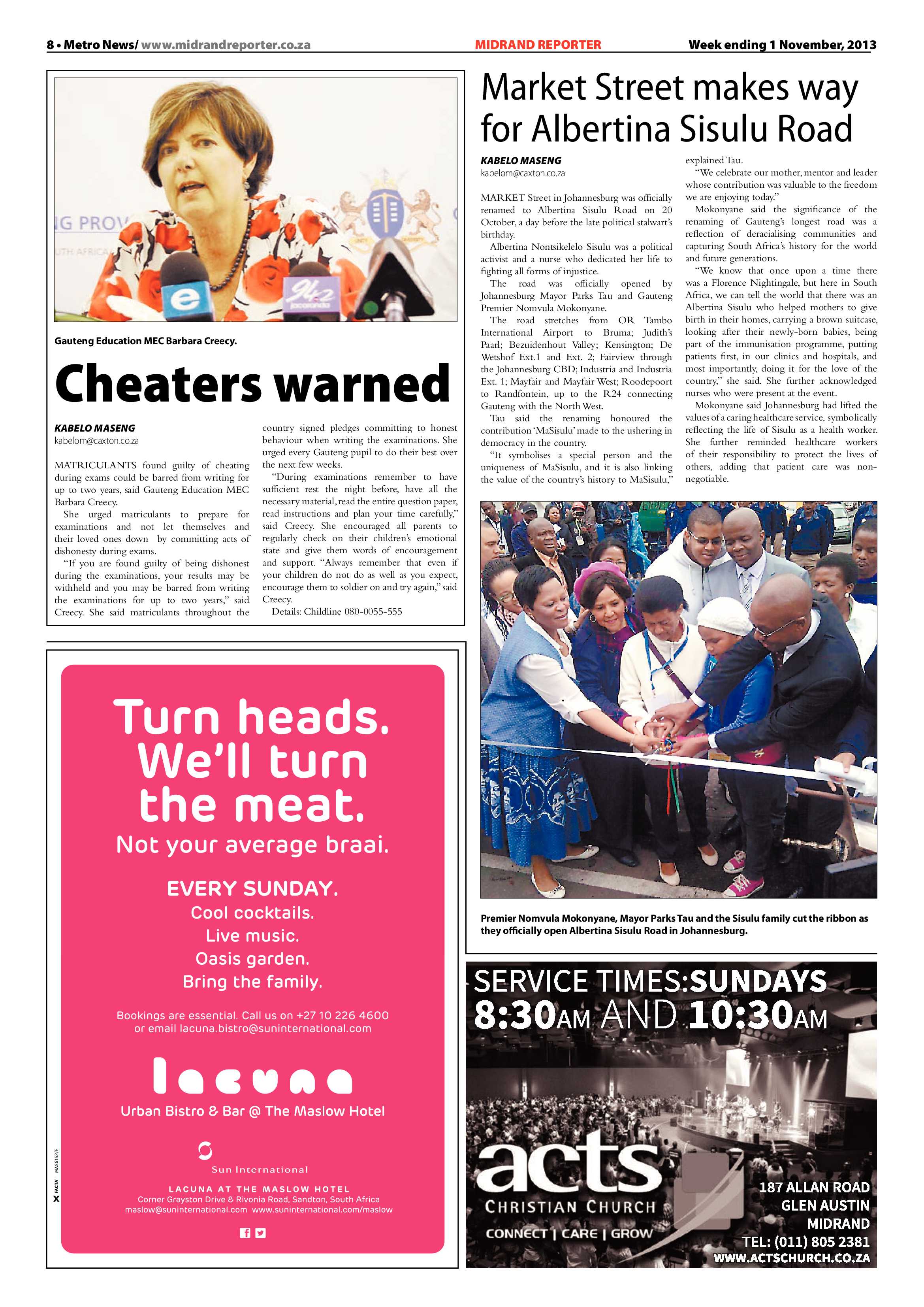 Midrand Reporter 01 November 2013 page 8