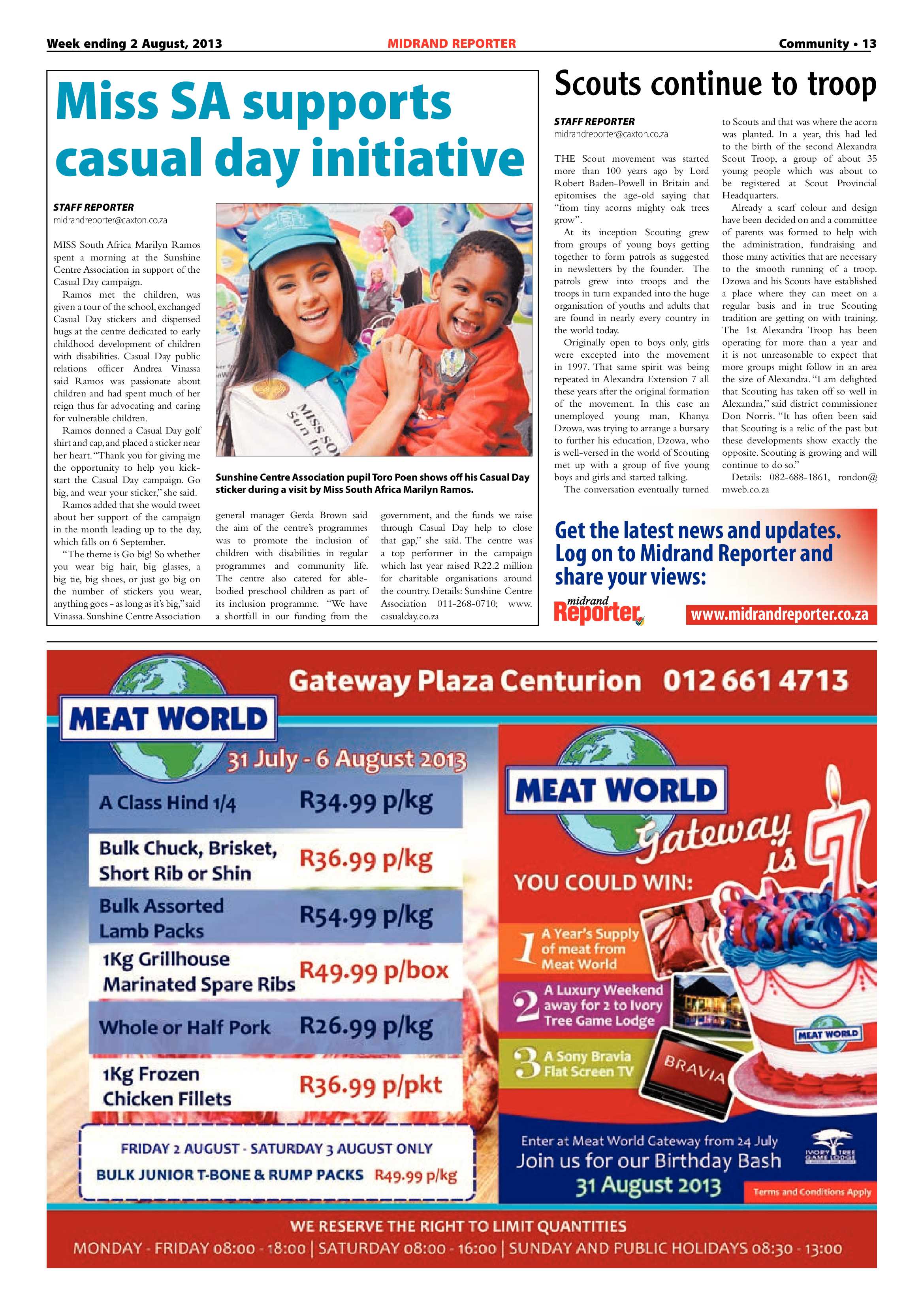 Midrand Reporter 02 August 2013 page 13