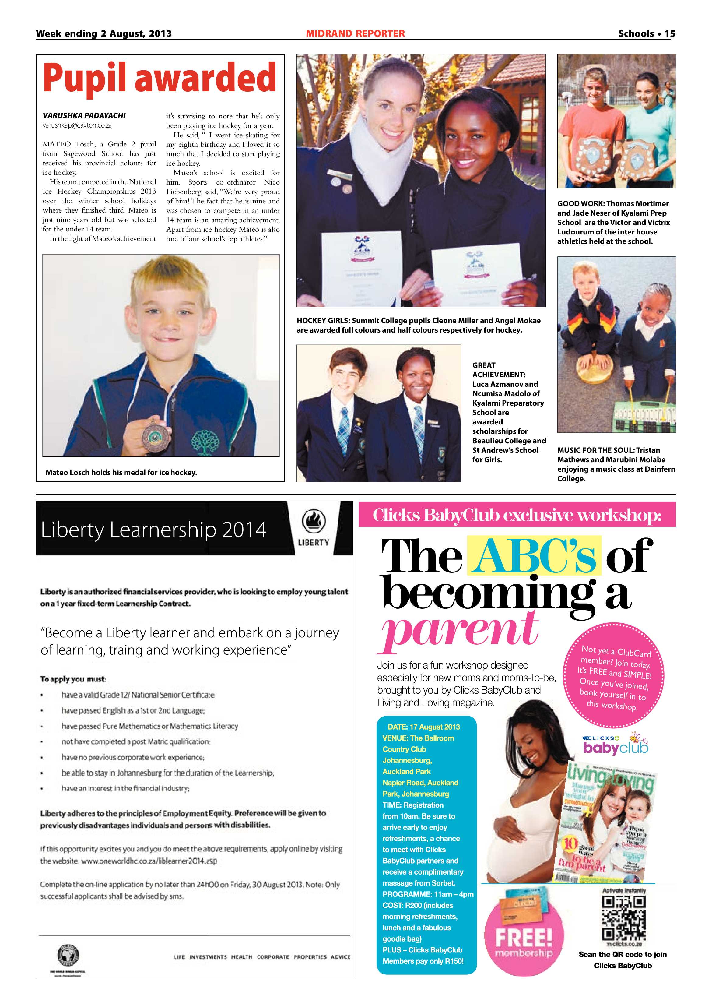 Midrand Reporter 02 August 2013 page 15