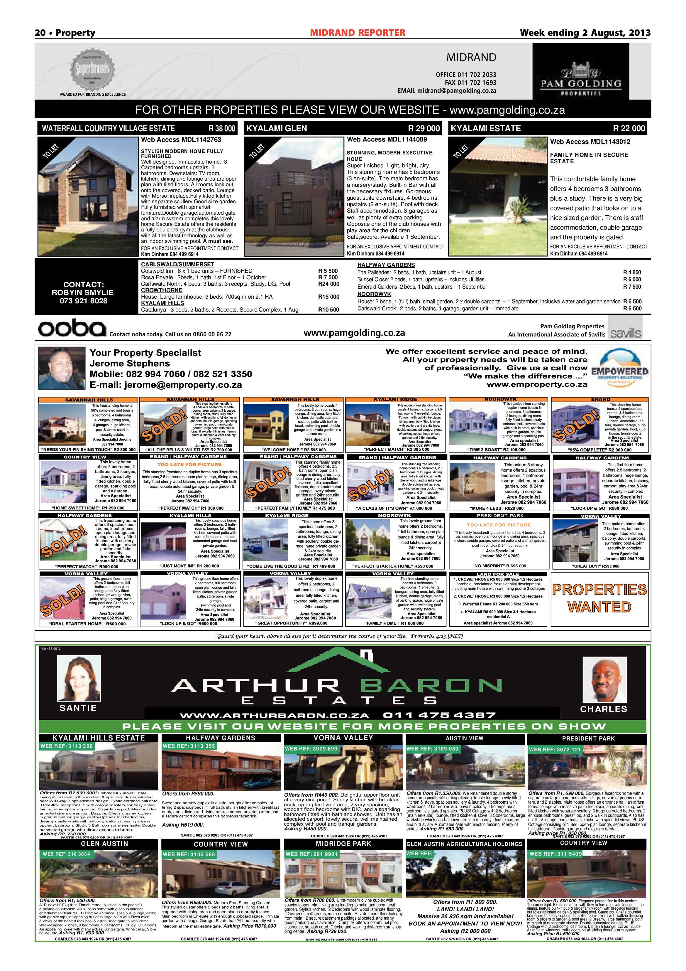 Midrand Reporter 02 August 2013 page 20