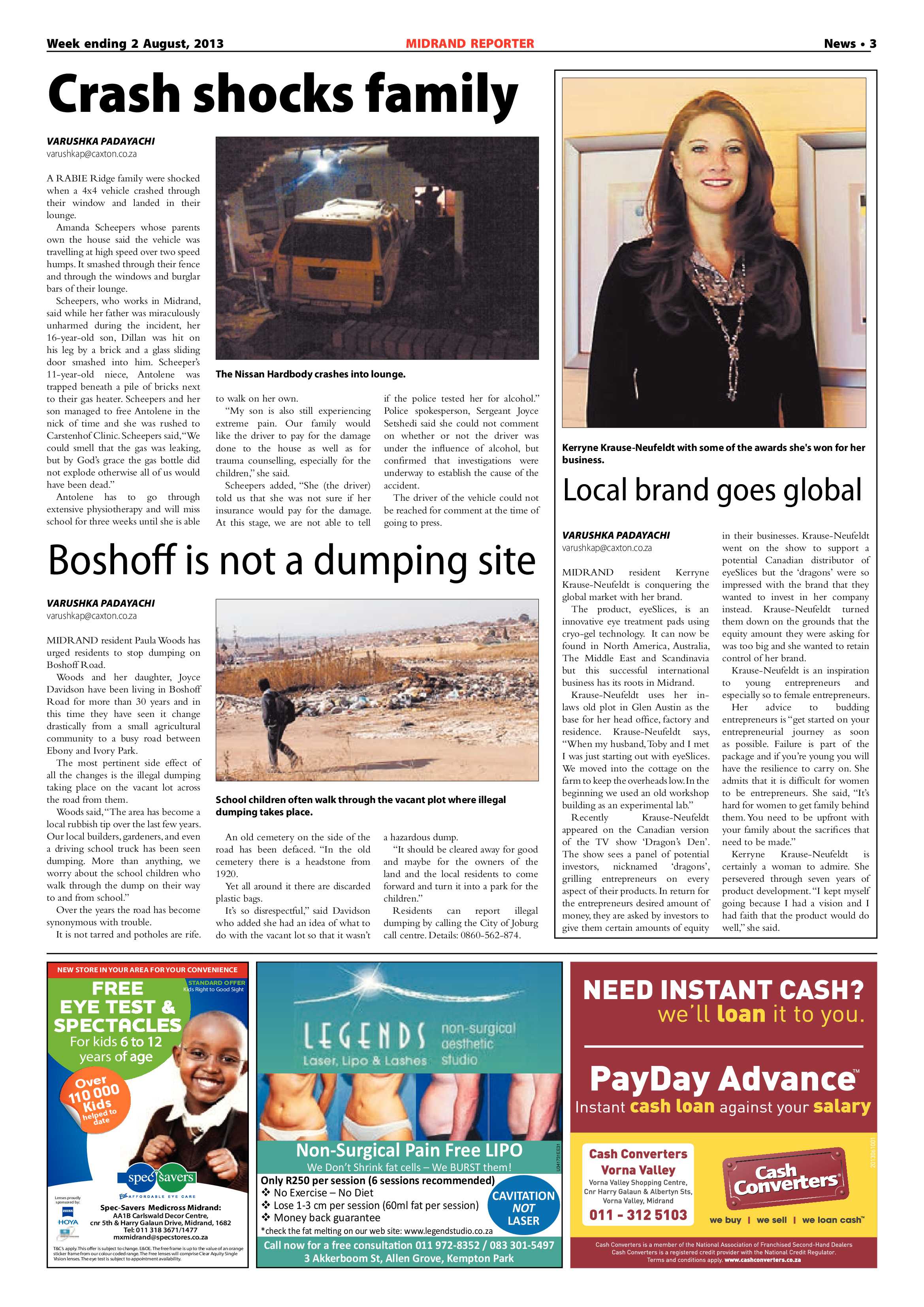Midrand Reporter 02 August 2013 page 3