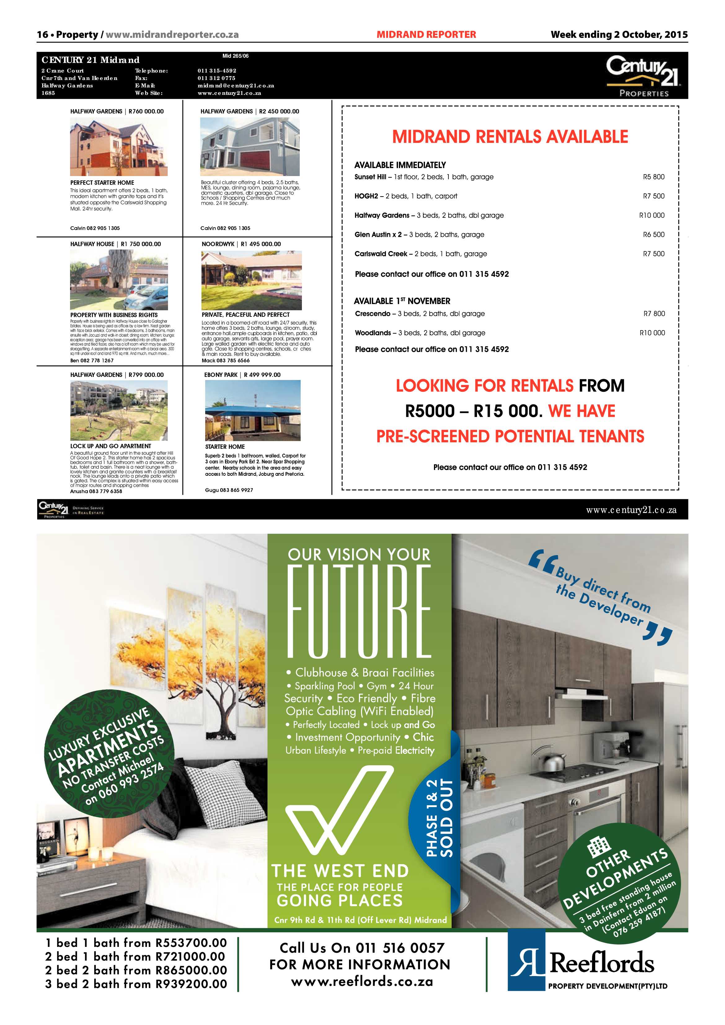 Midrand Reporter 02 October 2015 page 16