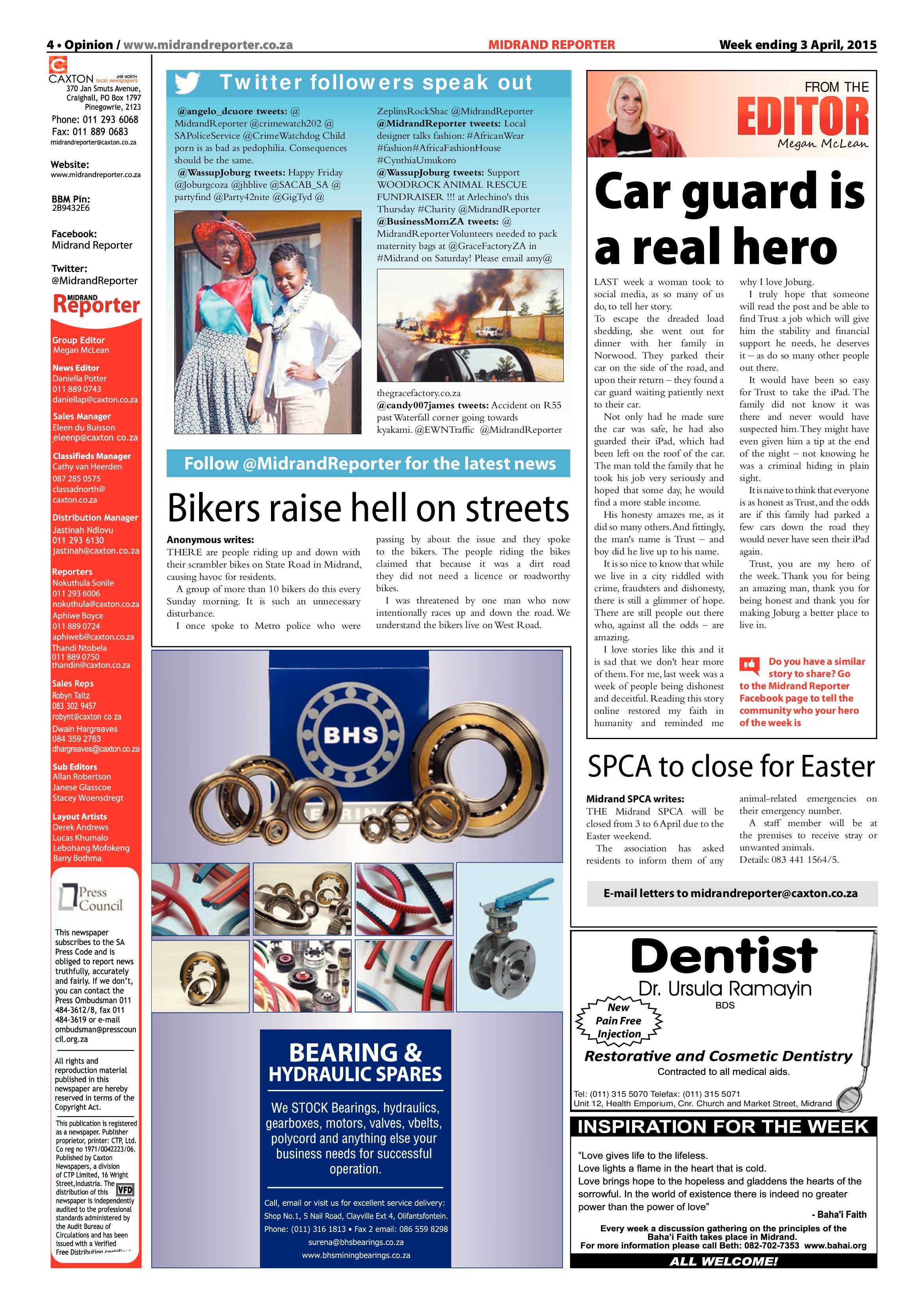 Midrand Reporter 03 April 2015 page 4