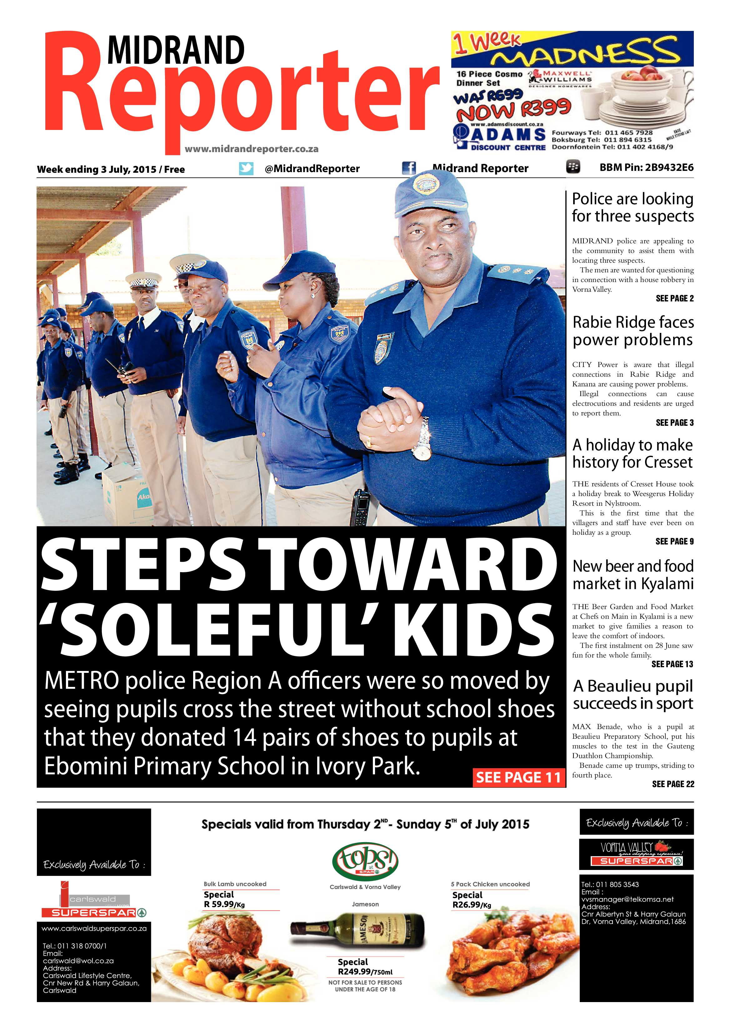 Midrand Reporter 03 July 2015 page 1