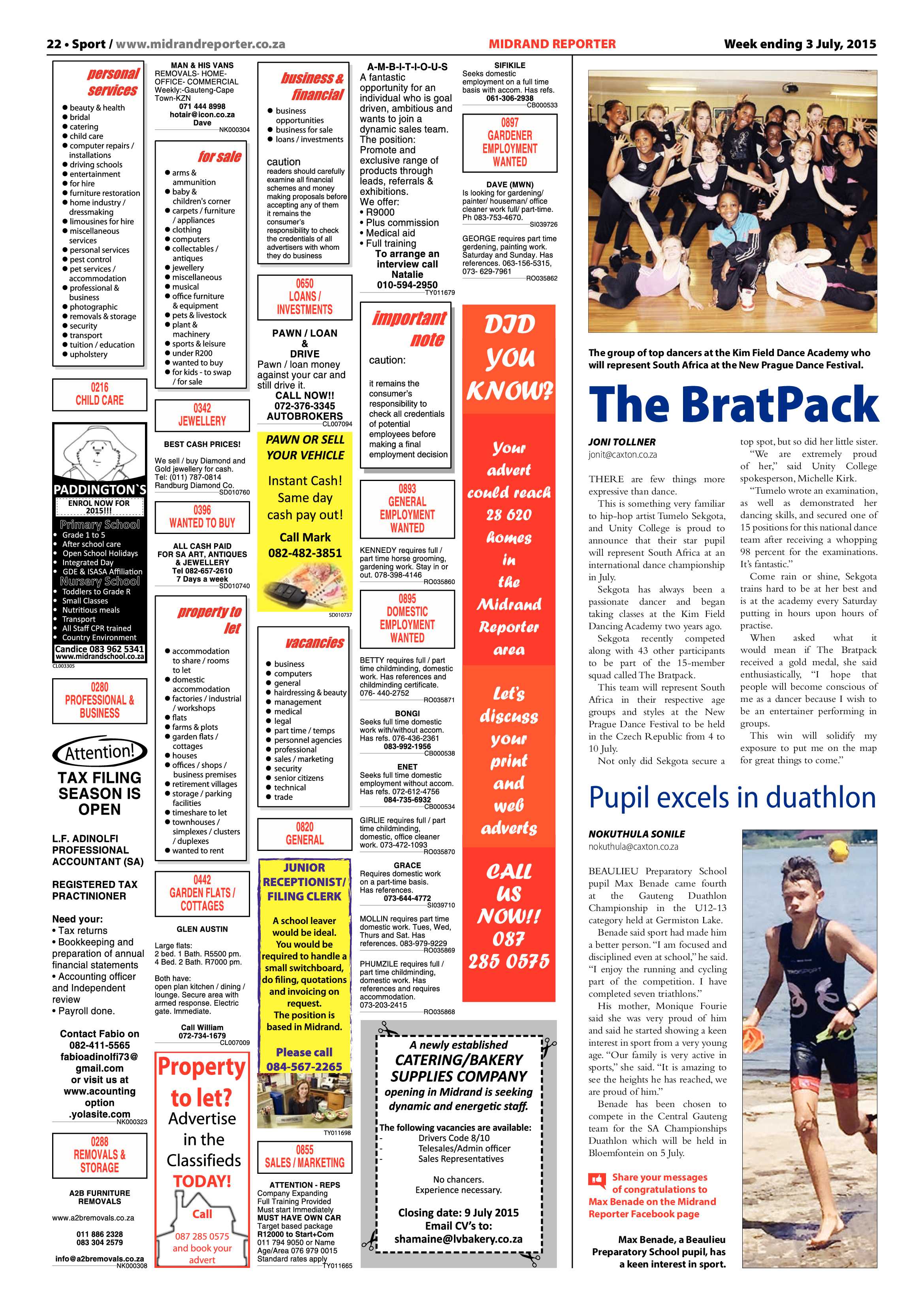 Midrand Reporter 03 July 2015 page 22