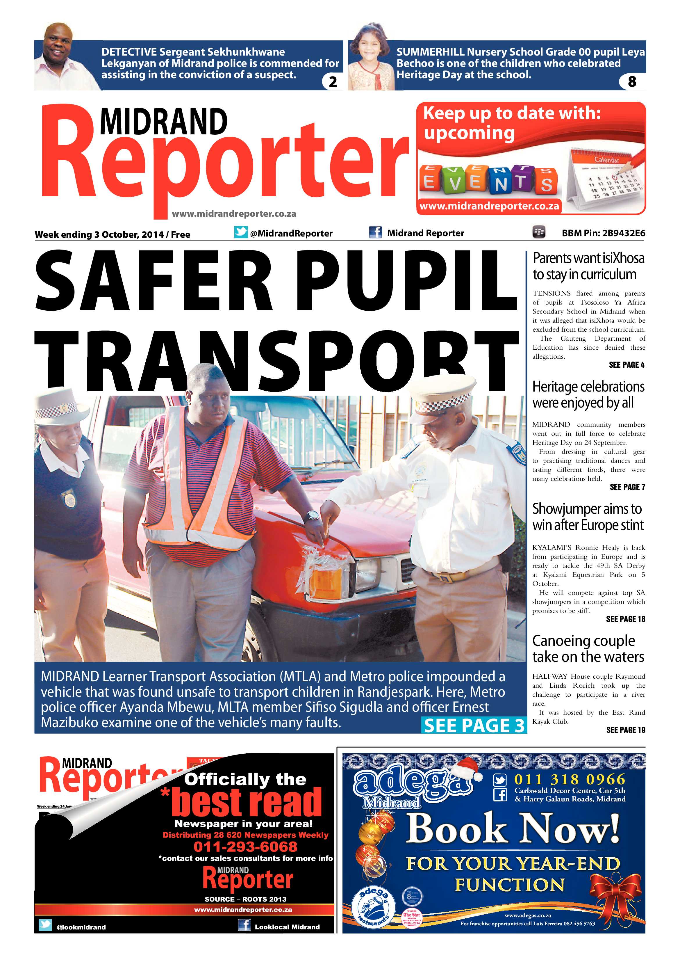 Midrand Reporter 03 October 2014 page 1