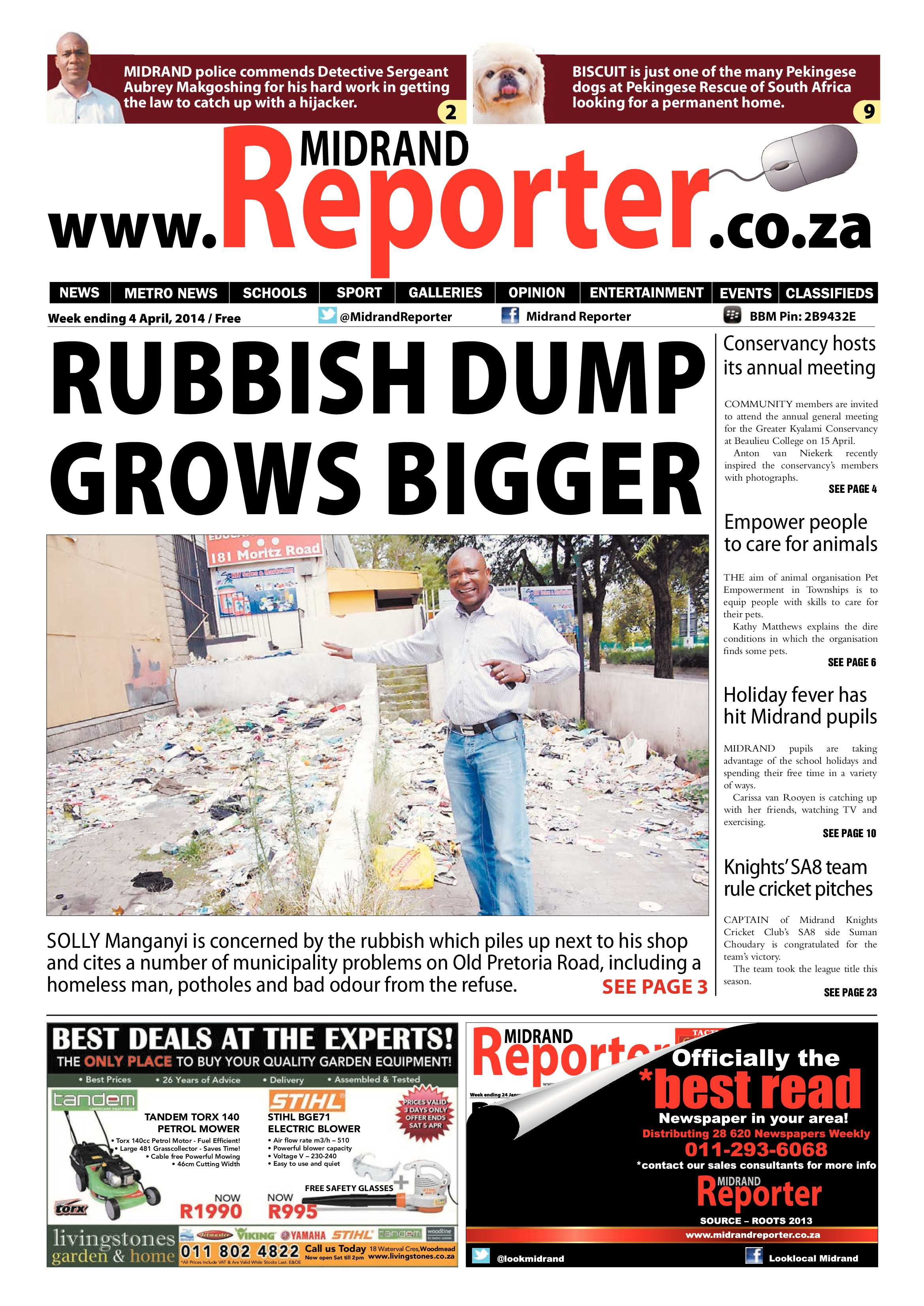Midrand Reporter 04 April 2014 page 1