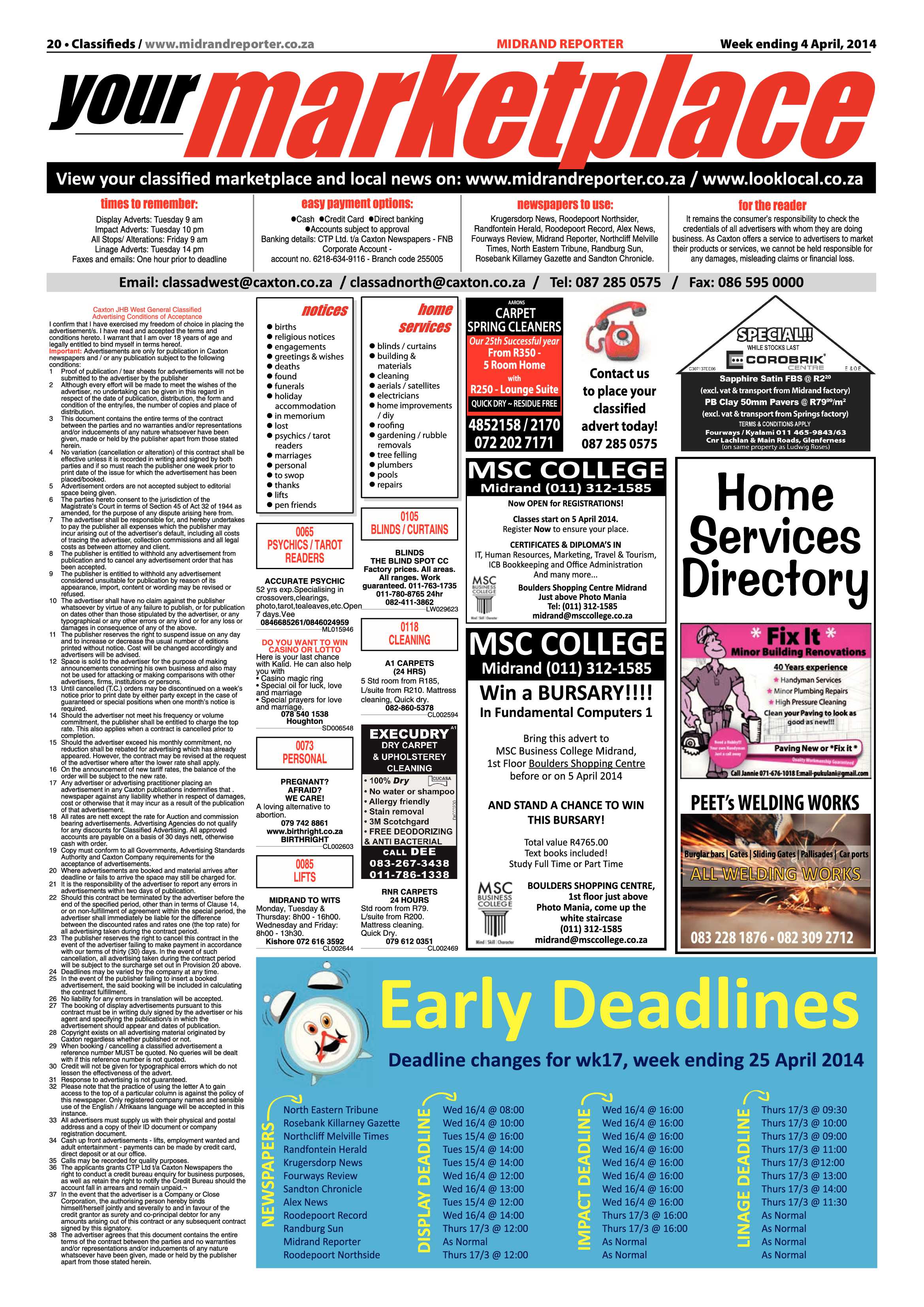 Midrand Reporter 04 April 2014 page 20
